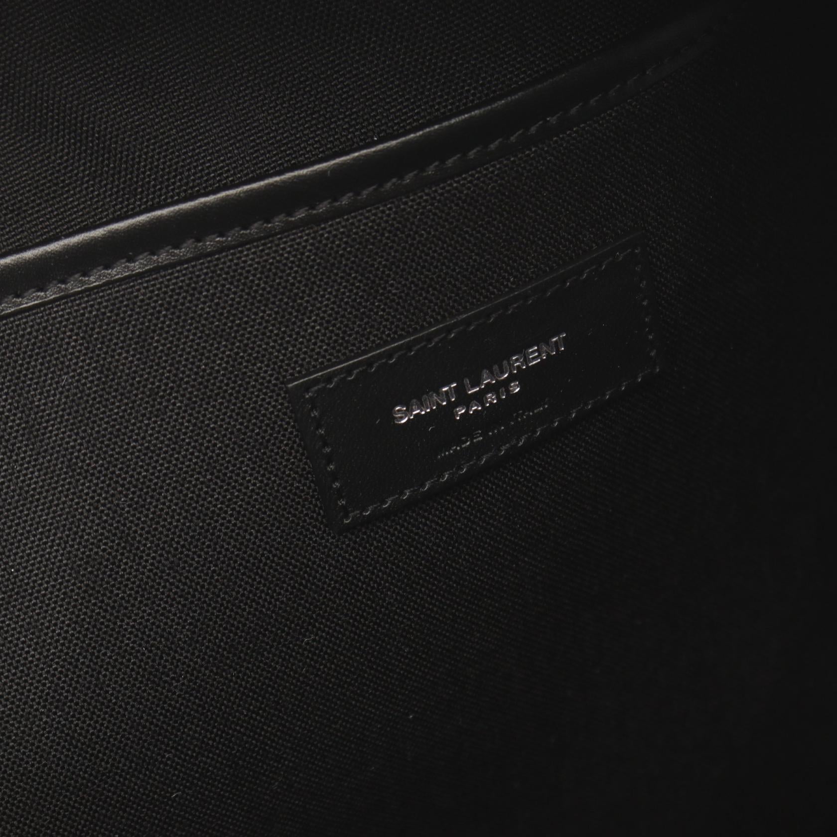 Saint Laurent Leather Nylon Backpack Black