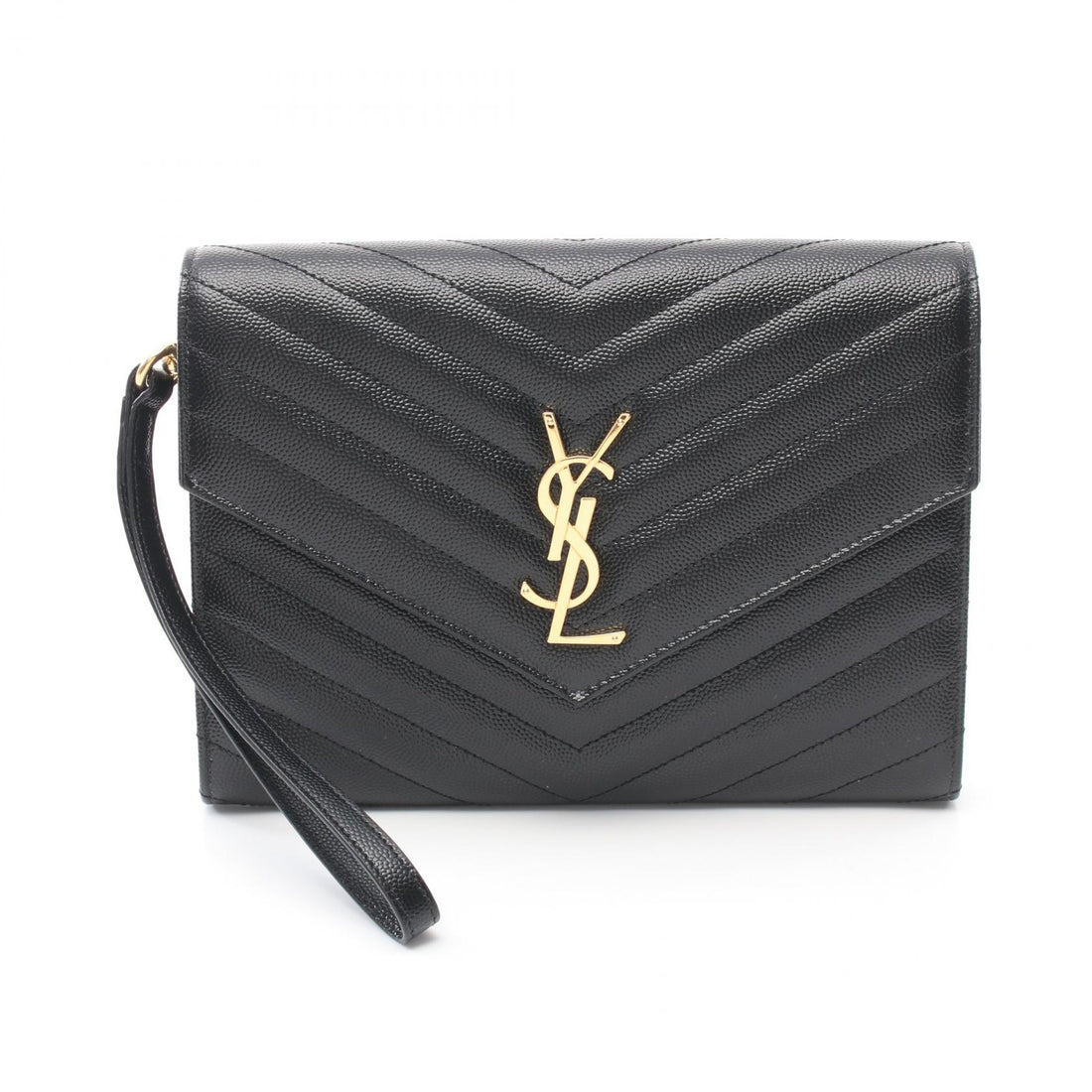 Saint Laurent Monogram Leather Clutch Bag