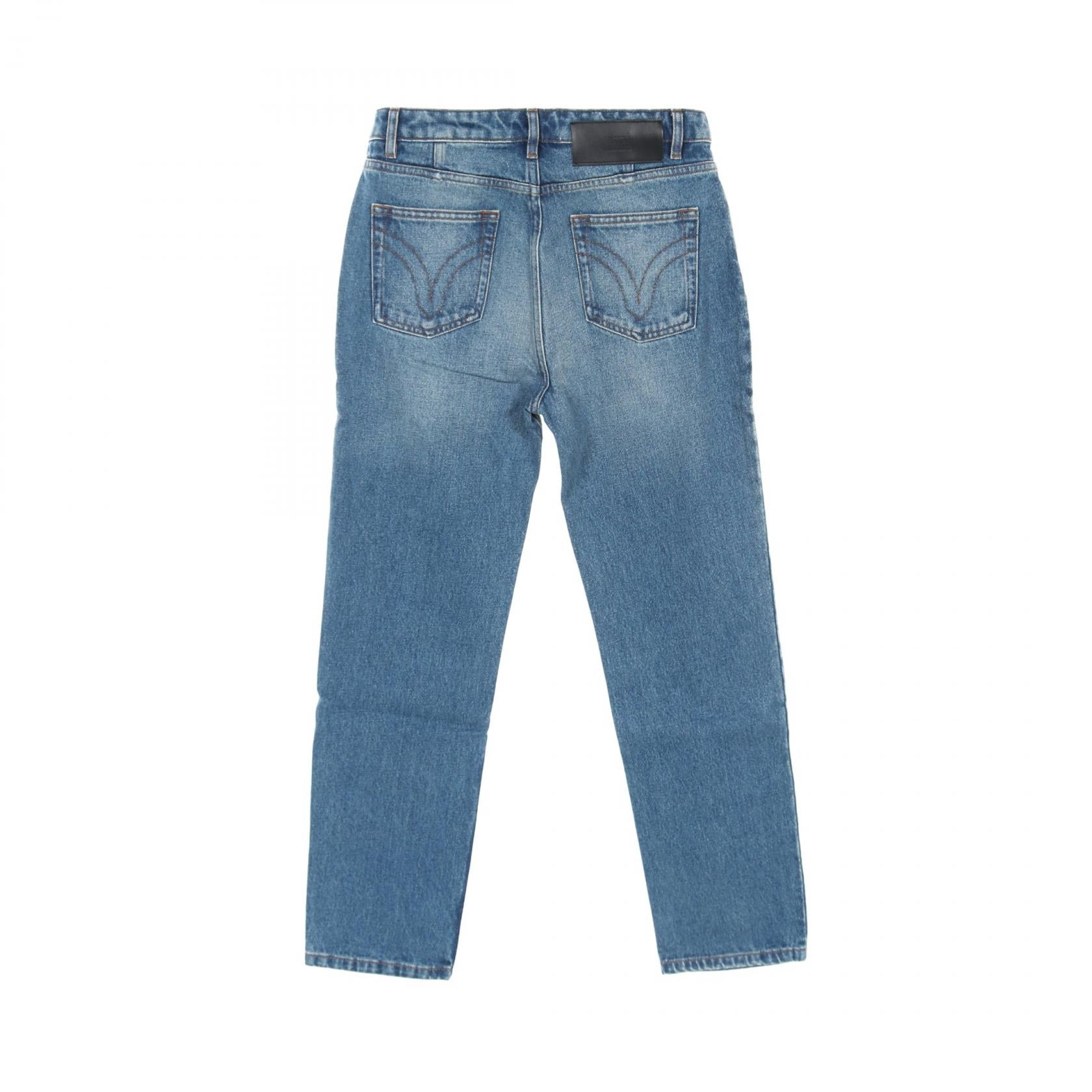 AMI Cotton Denim Pants Blue