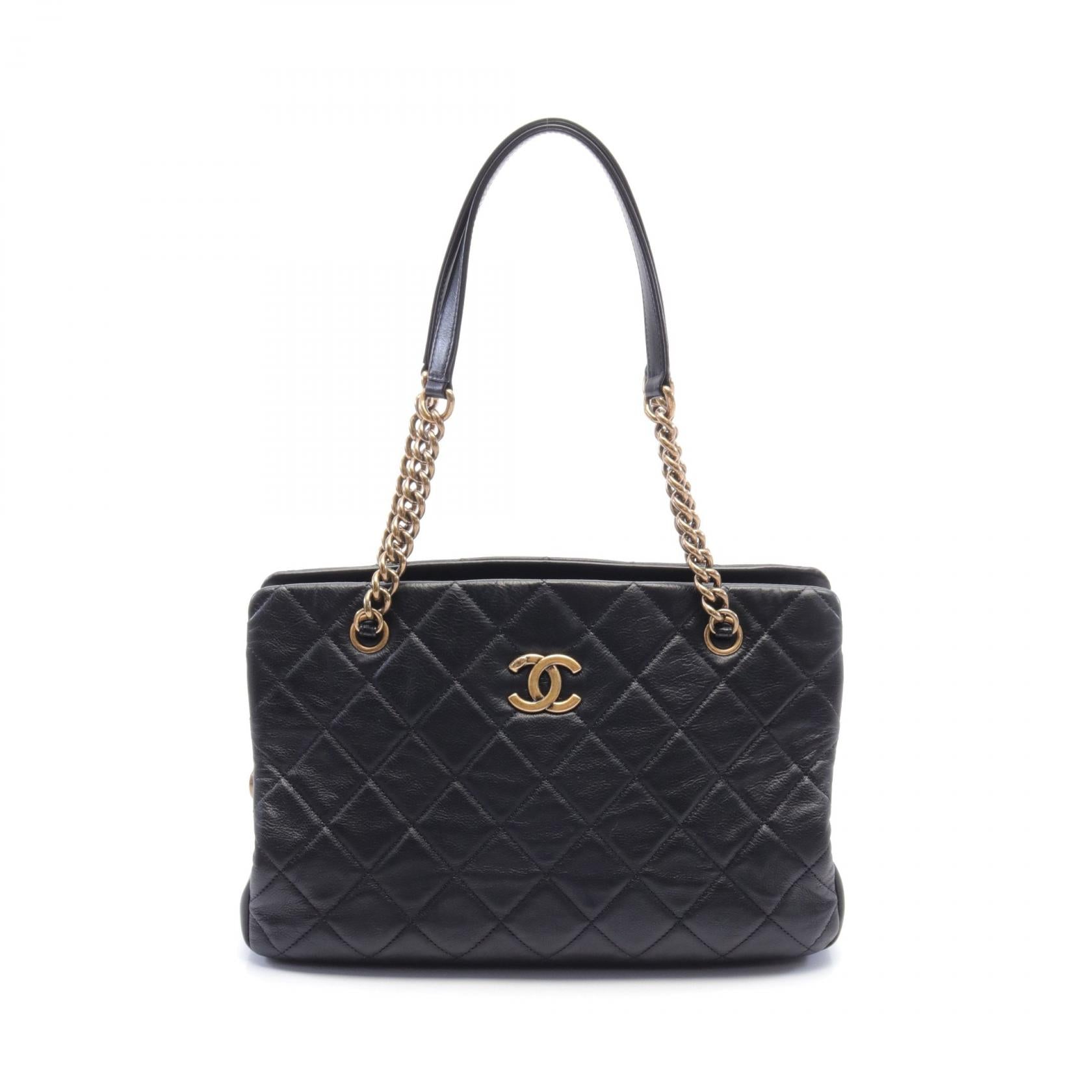 Chanel Leather Matelasse Chain Tote Bag