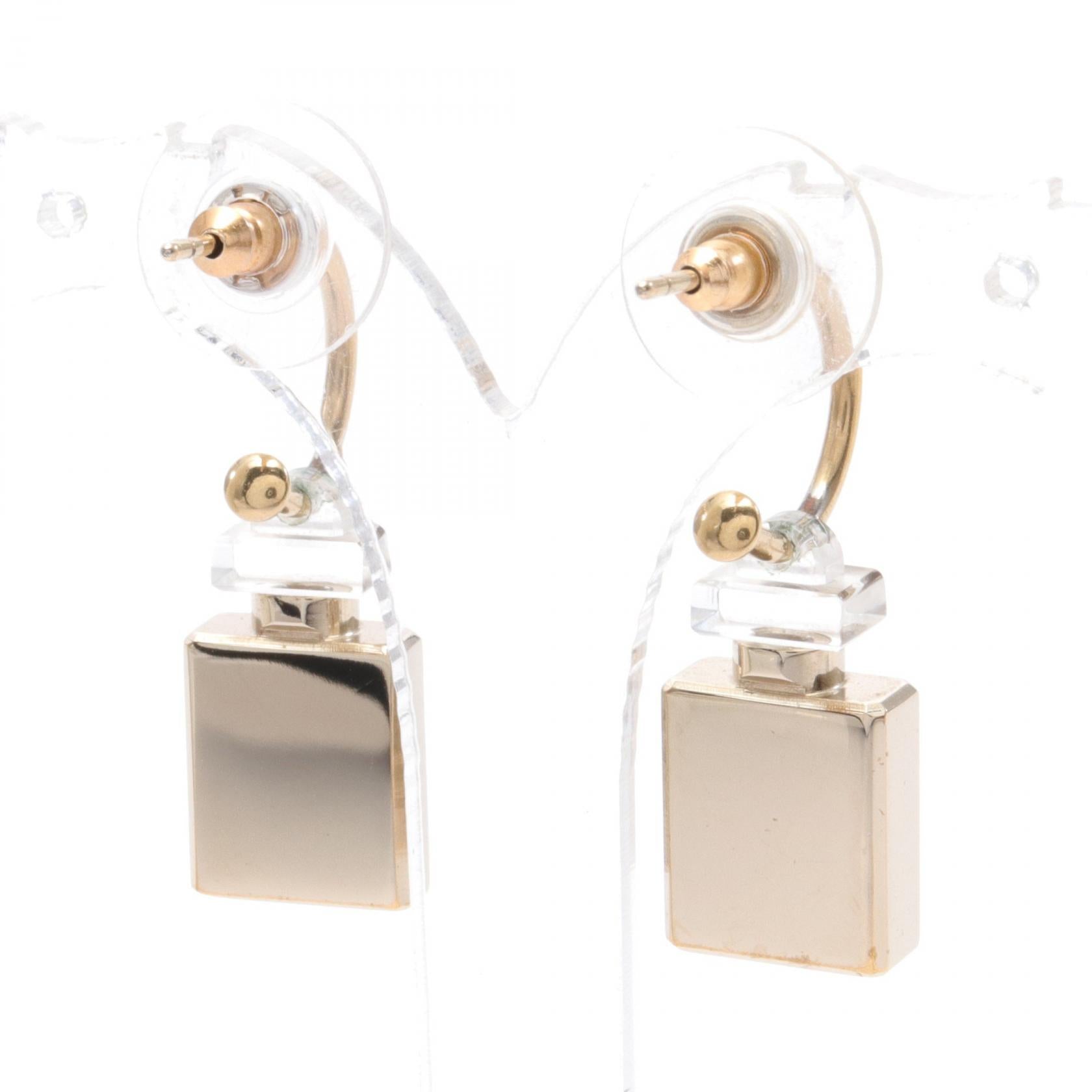 Chanel CC No 5 Perfume Bottle Drop Earrings Metal Earrings in Great Condition