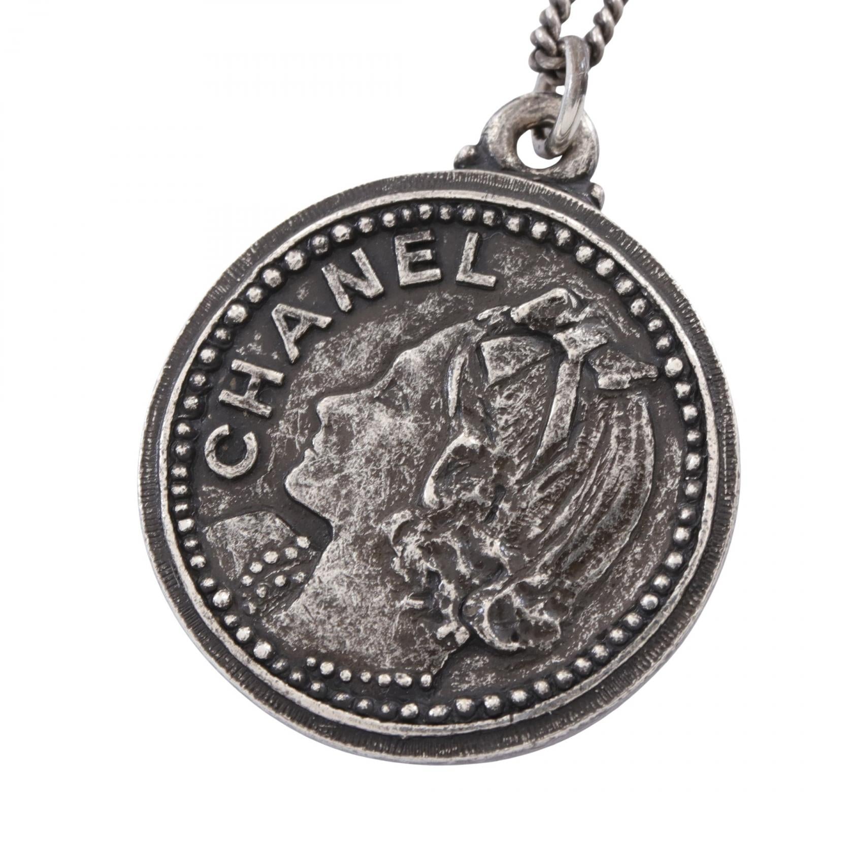 Chanel Mademoiselle Coin Necklace Stainless Steel