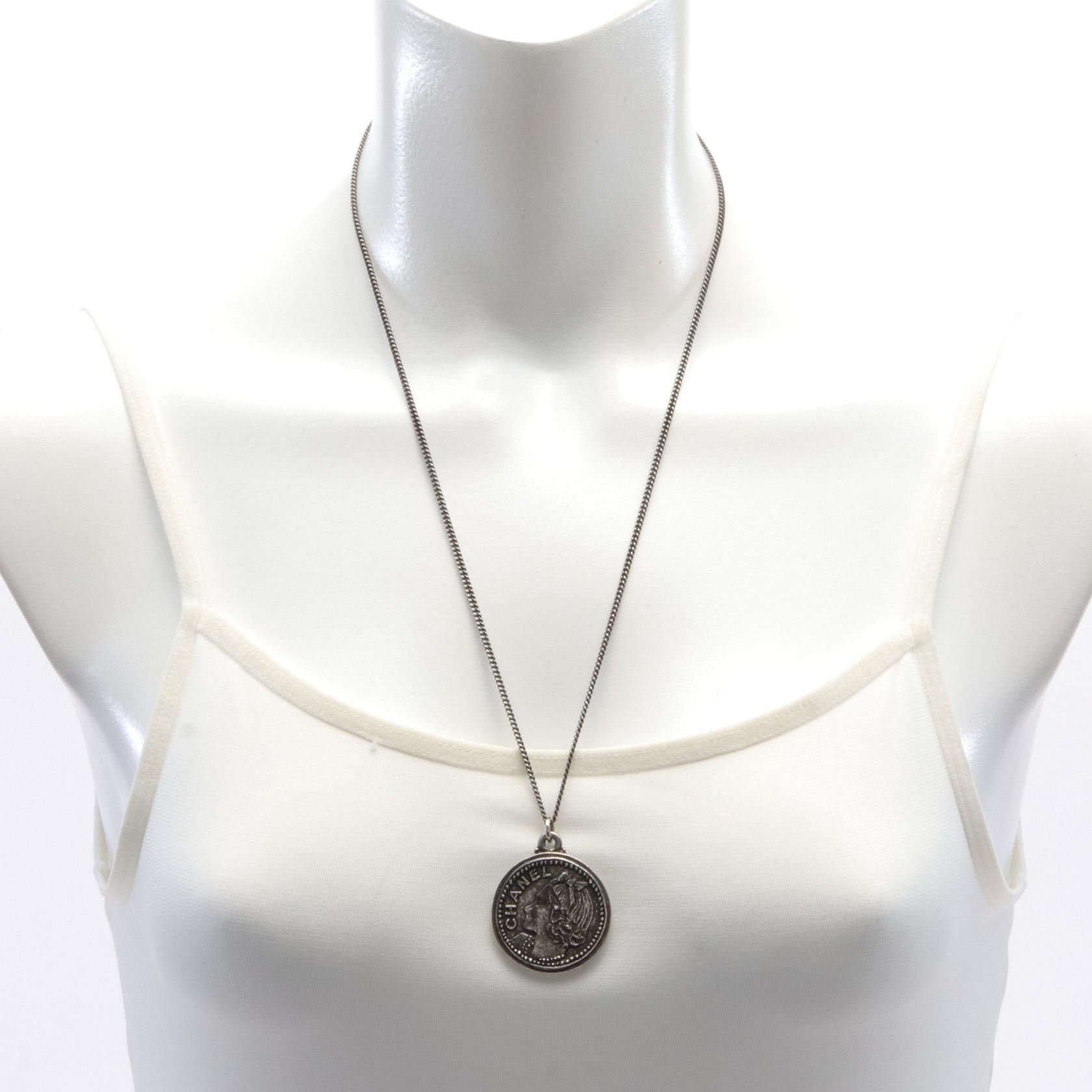 Chanel Mademoiselle Coin Necklace Stainless Steel