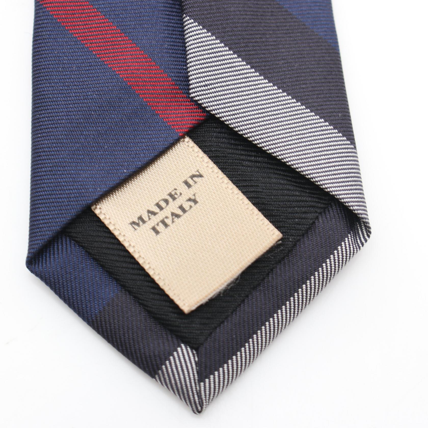 Burberry Silk Check Tie Navy Multicolor