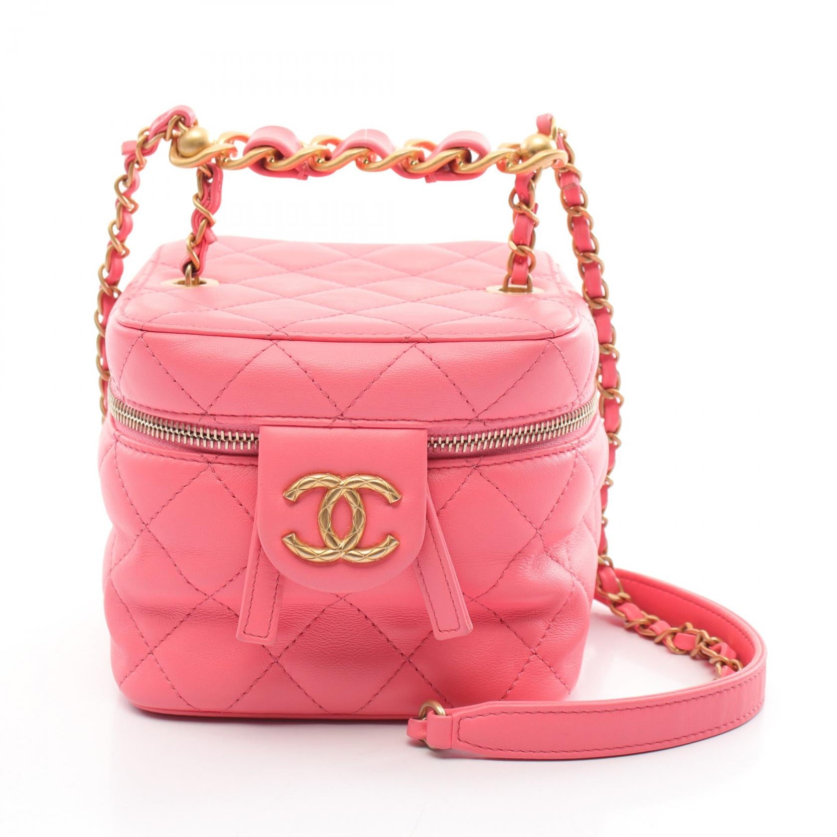 Chanel Matelasse Lambskin Shoulder Bag Pink