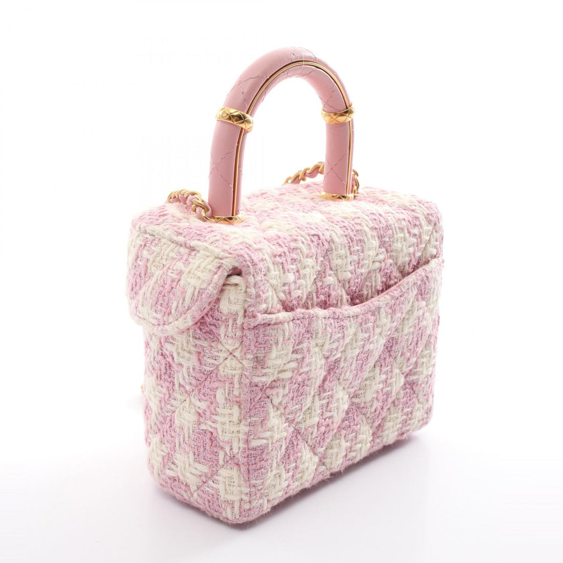 CC Matelasse Tweed Vanity Bag