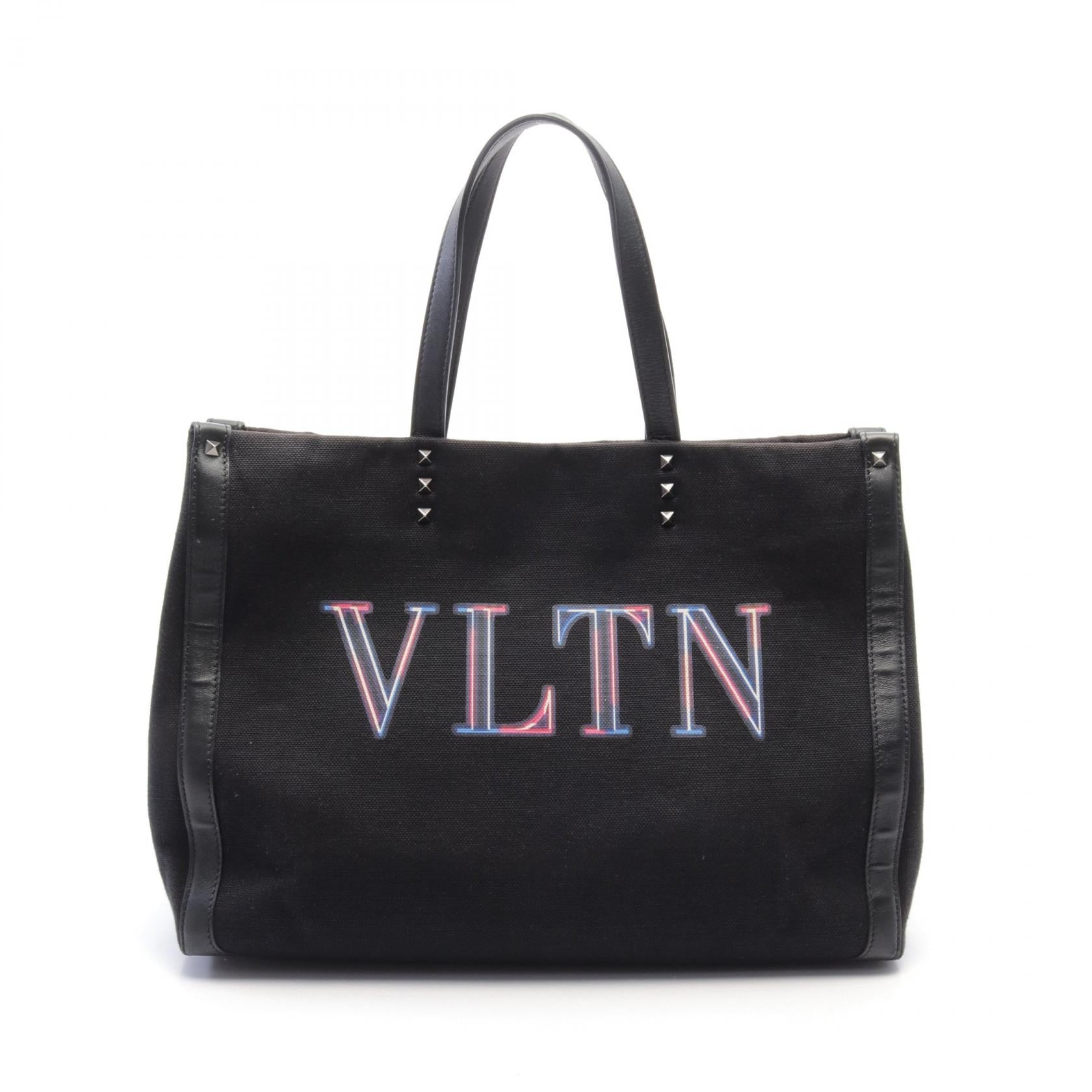 Valentino VLTN Canvas Leather Tote Bag