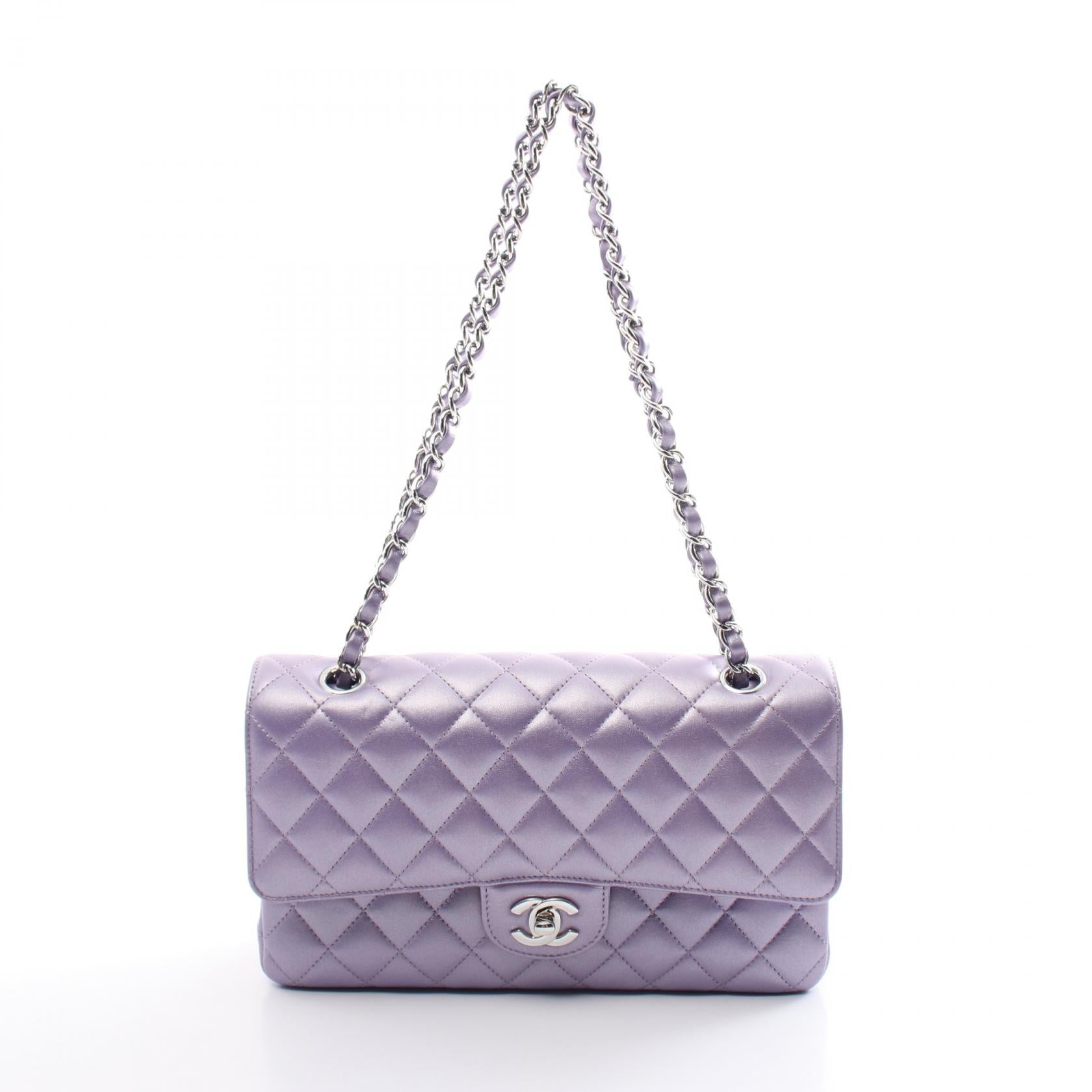 Chanel Lambskin Matelasse W Flap Shoulder Bag