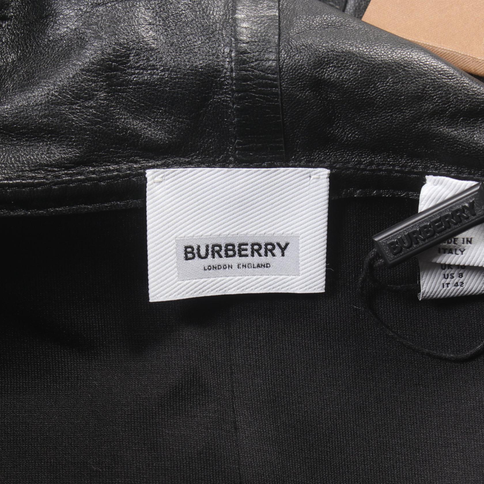 Burberry Lamb Leather Hoodie Jacket