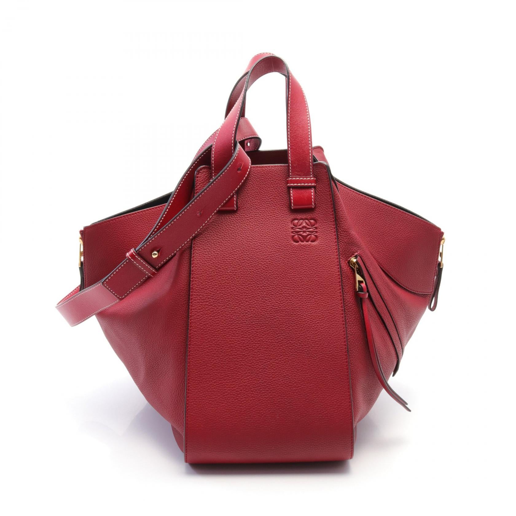 Loewe Hammock Medium Leather Handbag Red