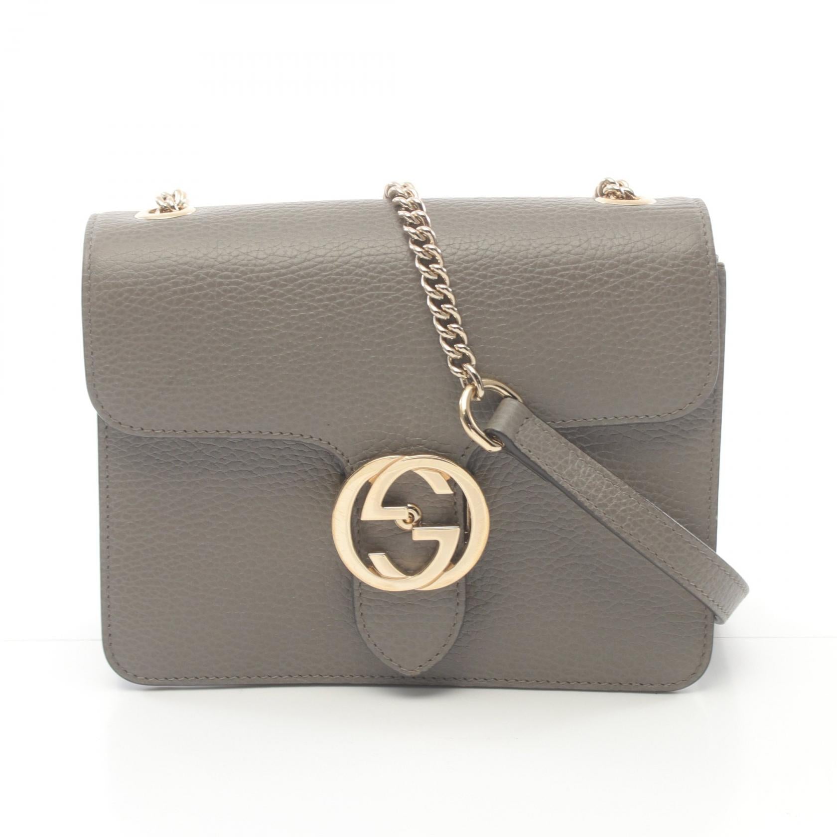 Gucci Leather Interlocking G Shoulder Bag