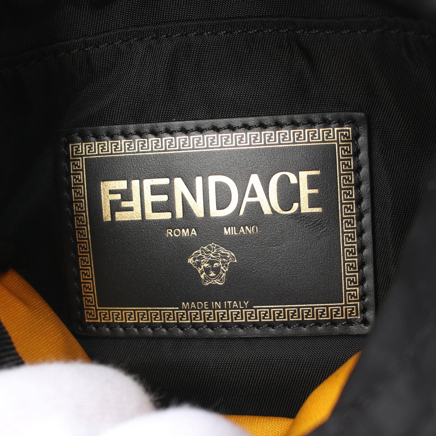 Fendi x Versace Fendace Leather Nylon Shoulder Bag