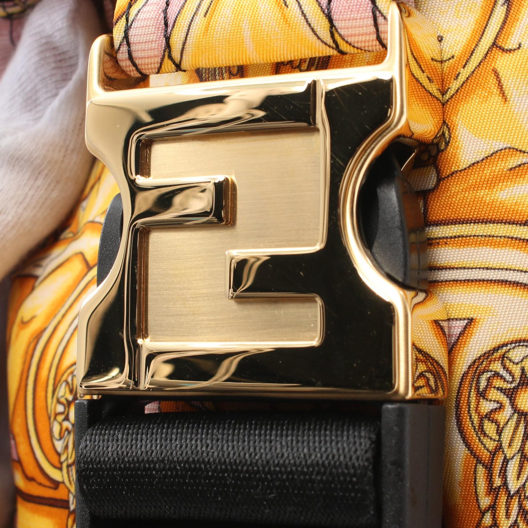 Fendi x Versace Fendace Leather Nylon Shoulder Bag