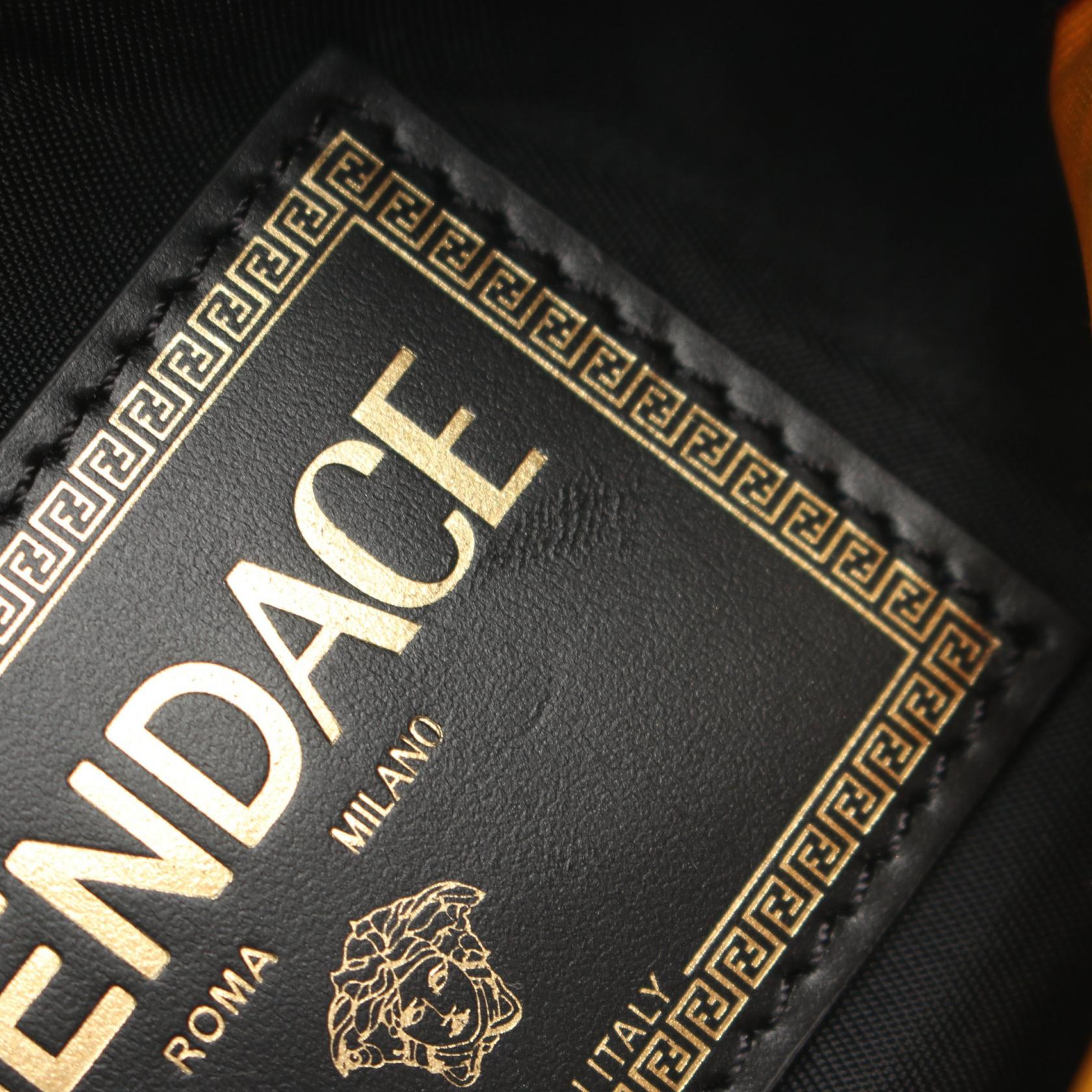 Fendi x Versace Fendace Leather Nylon Shoulder Bag