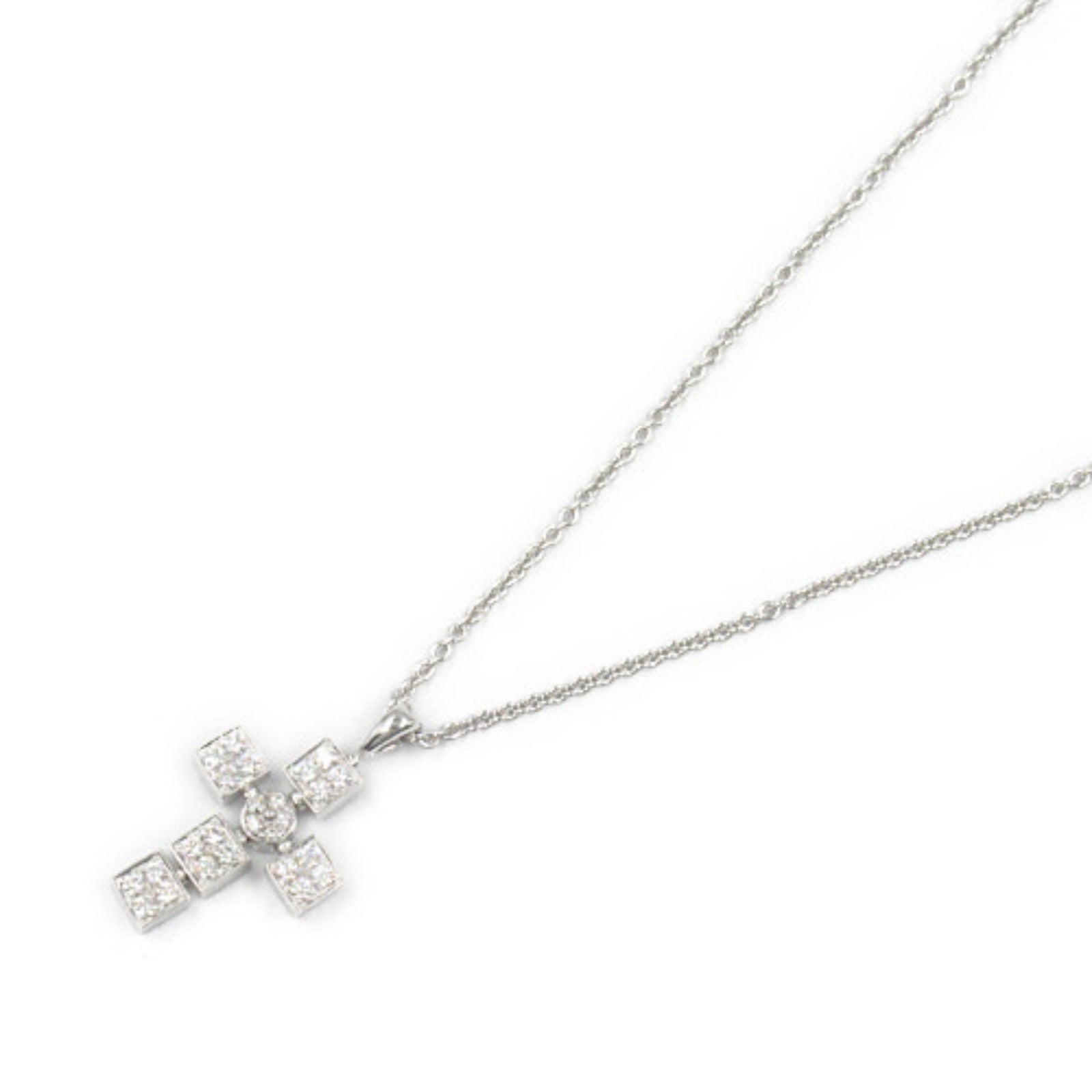 Bvlgari Lucia Latin Cross Necklace K18WG Diamond