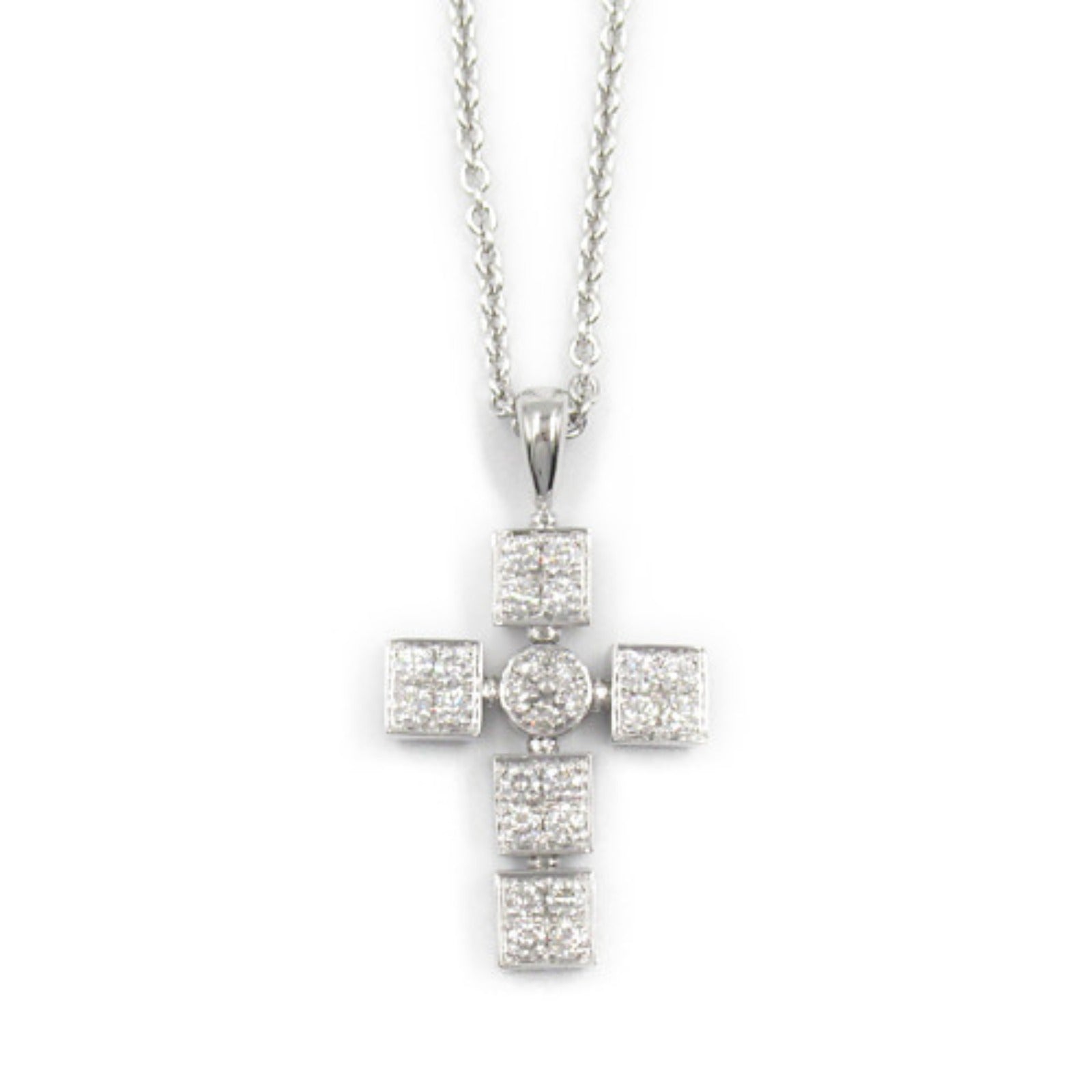 Bvlgari Lucia Latin Cross Necklace K18WG Diamond