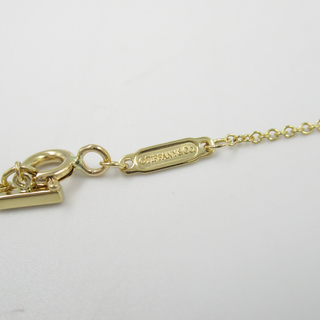 Tiffany & Co K18 Yellow Gold Diamond T Smile Necklace