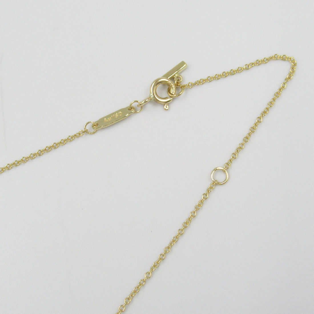 Tiffany & Co K18 Yellow Gold Diamond T Smile Necklace