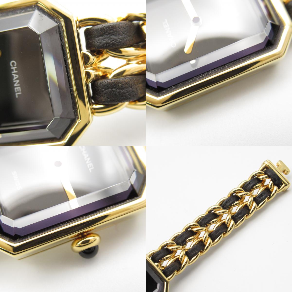 Chanel Premiere S Watch Gold Plated Leather