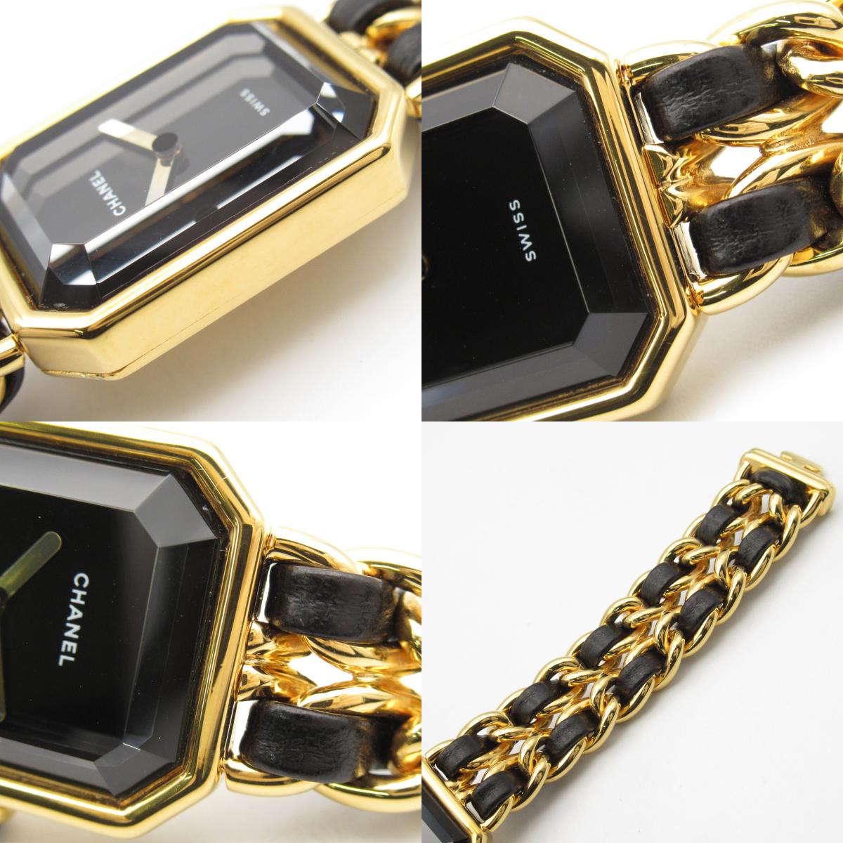 Chanel Premiere S Quartz Watch Gold Plated Leather