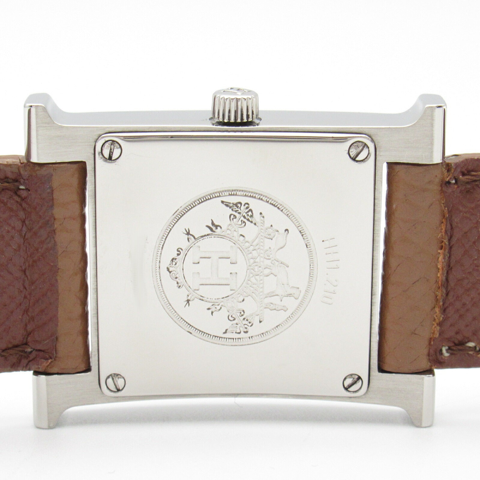 Hermes H Watch Stainless Steel Leather Quartz Watch