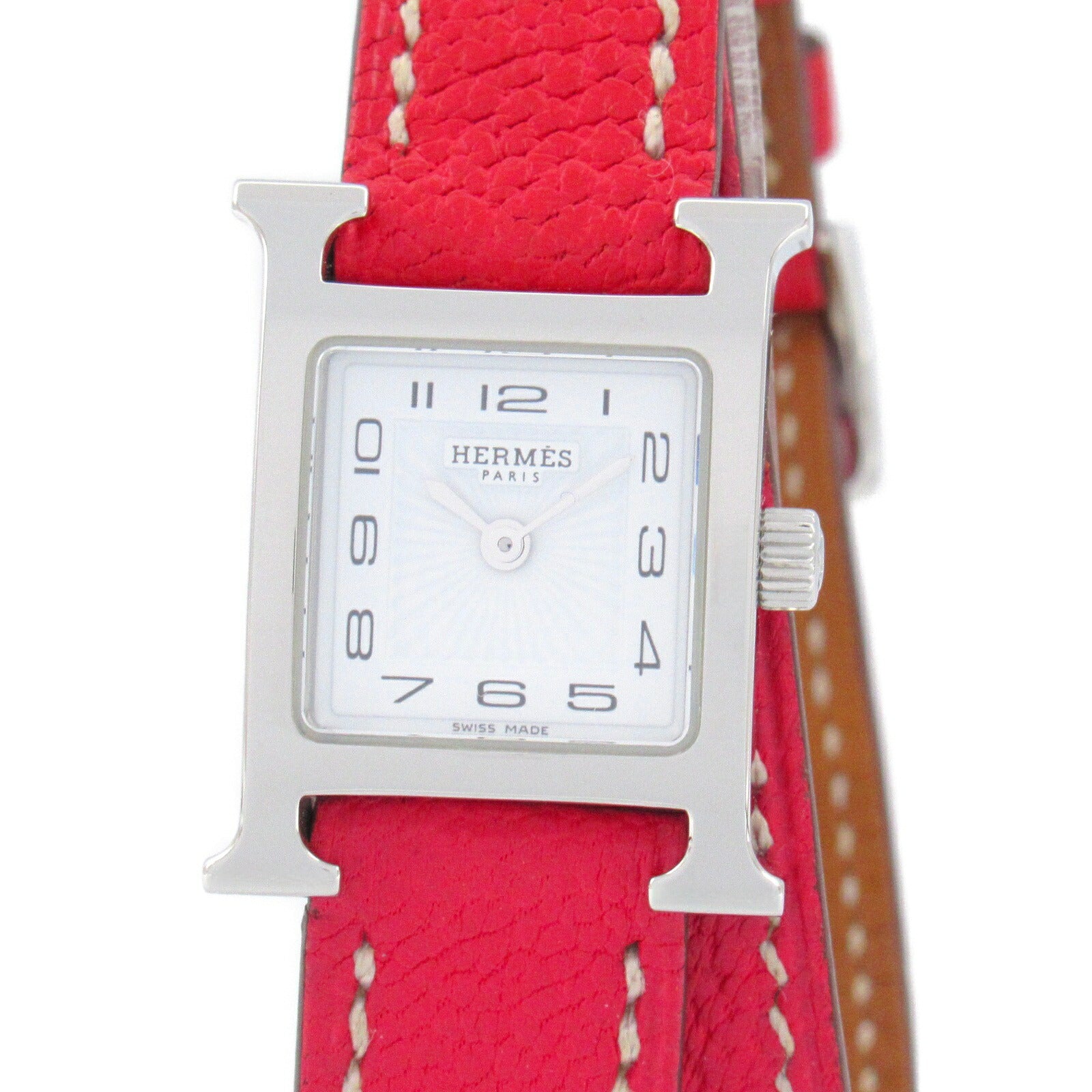 Hermes H Watch Mini Double Tour Stainless Steel Quartz