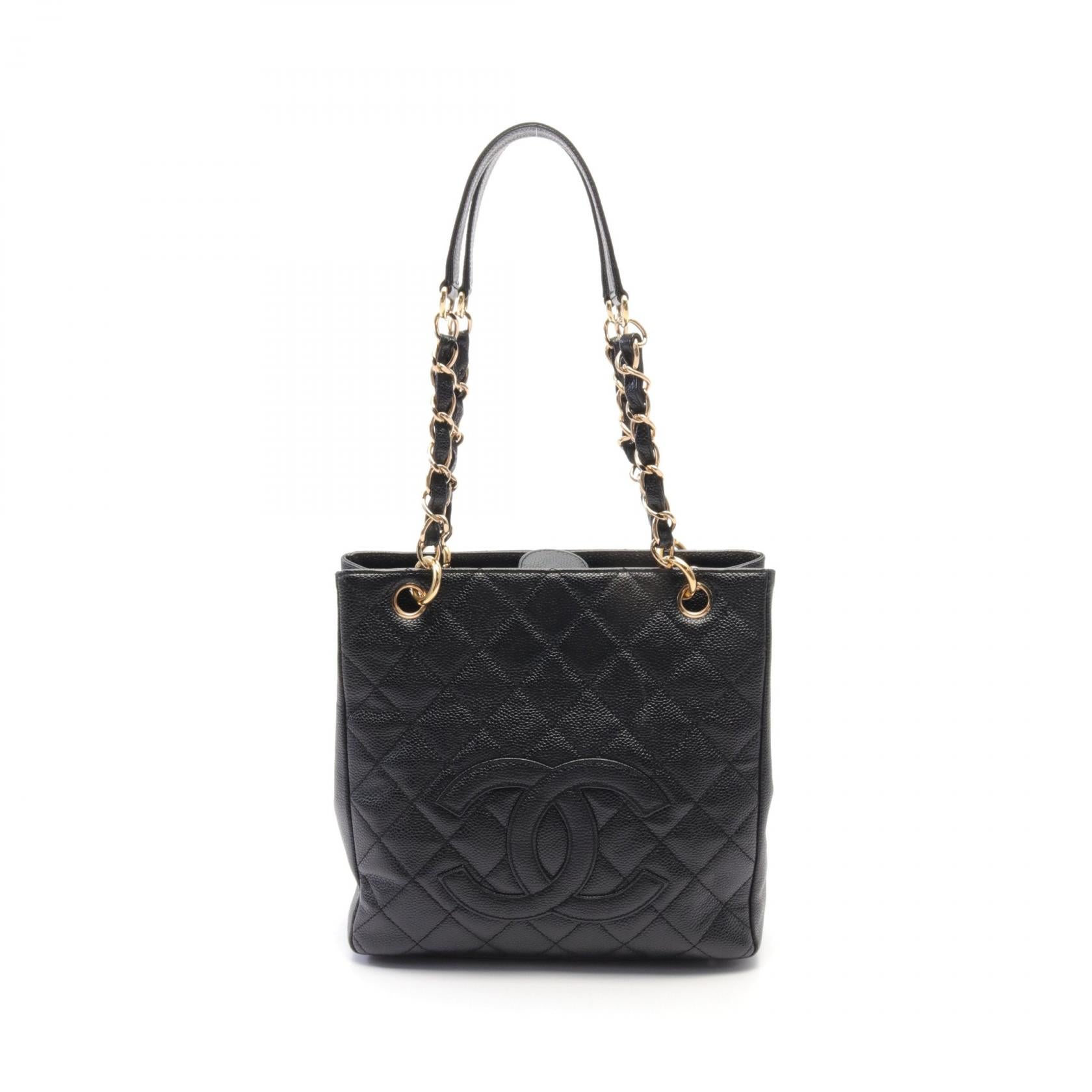 Chanel Matelasse PST Tote Bag Black Caviar Skin