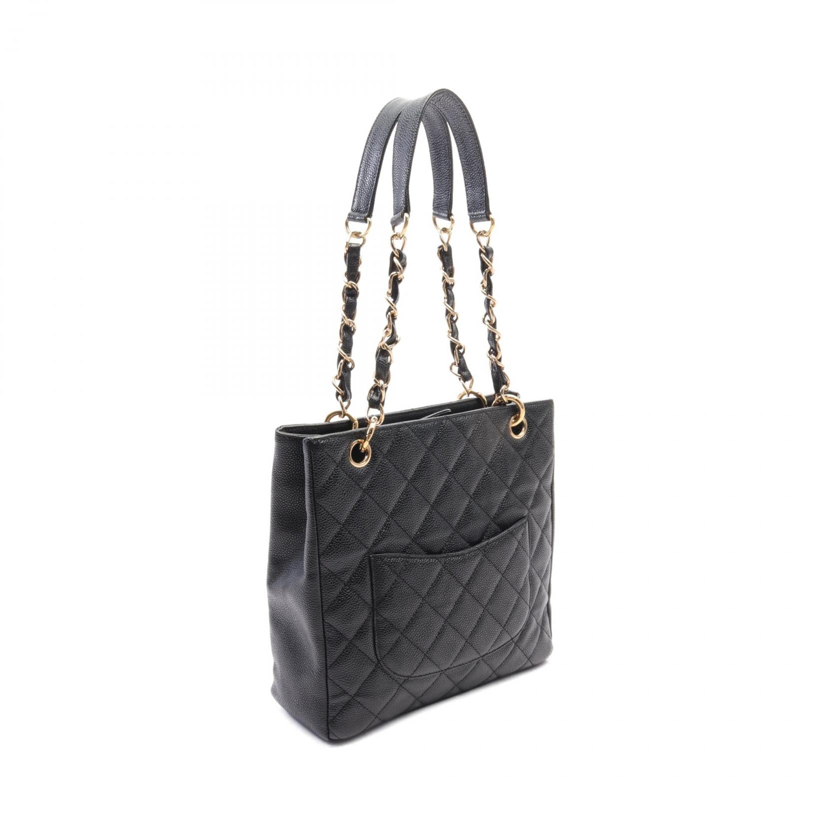 Chanel Matelasse PST Tote Bag Black Caviar Skin