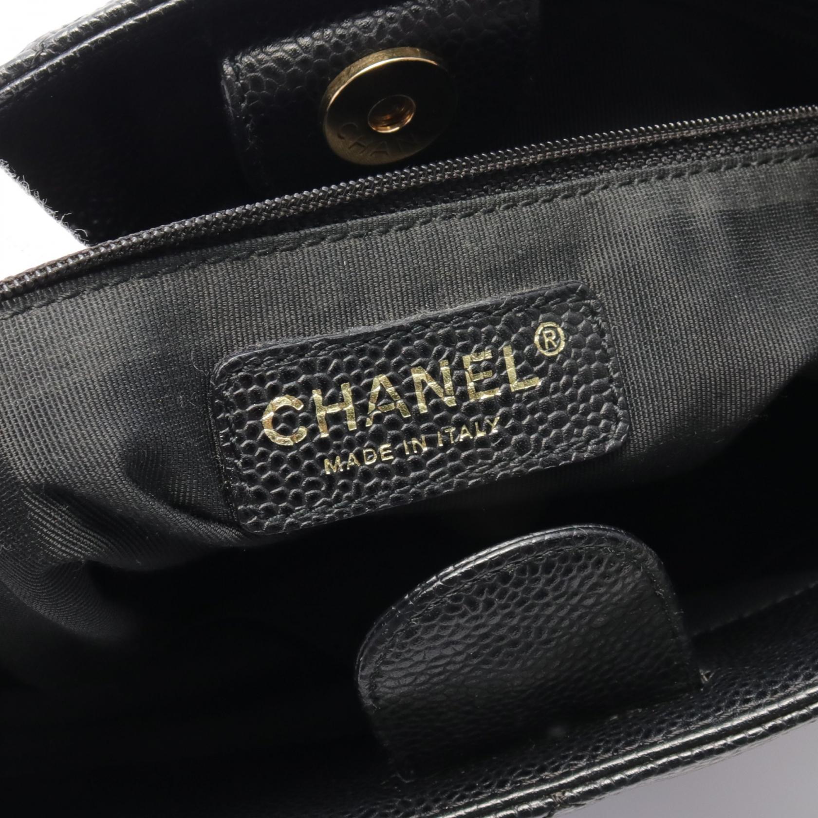 Chanel Matelasse PST Tote Bag Black Caviar Skin