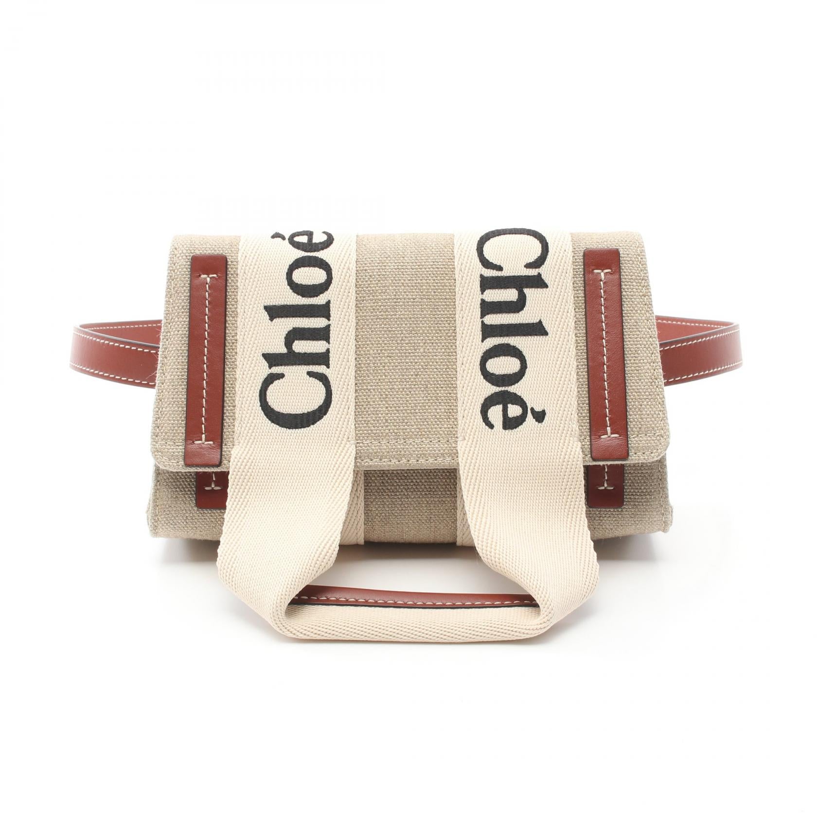 Chloe Woody Fabric Leather Waist Bag CHC24AS681L1790U