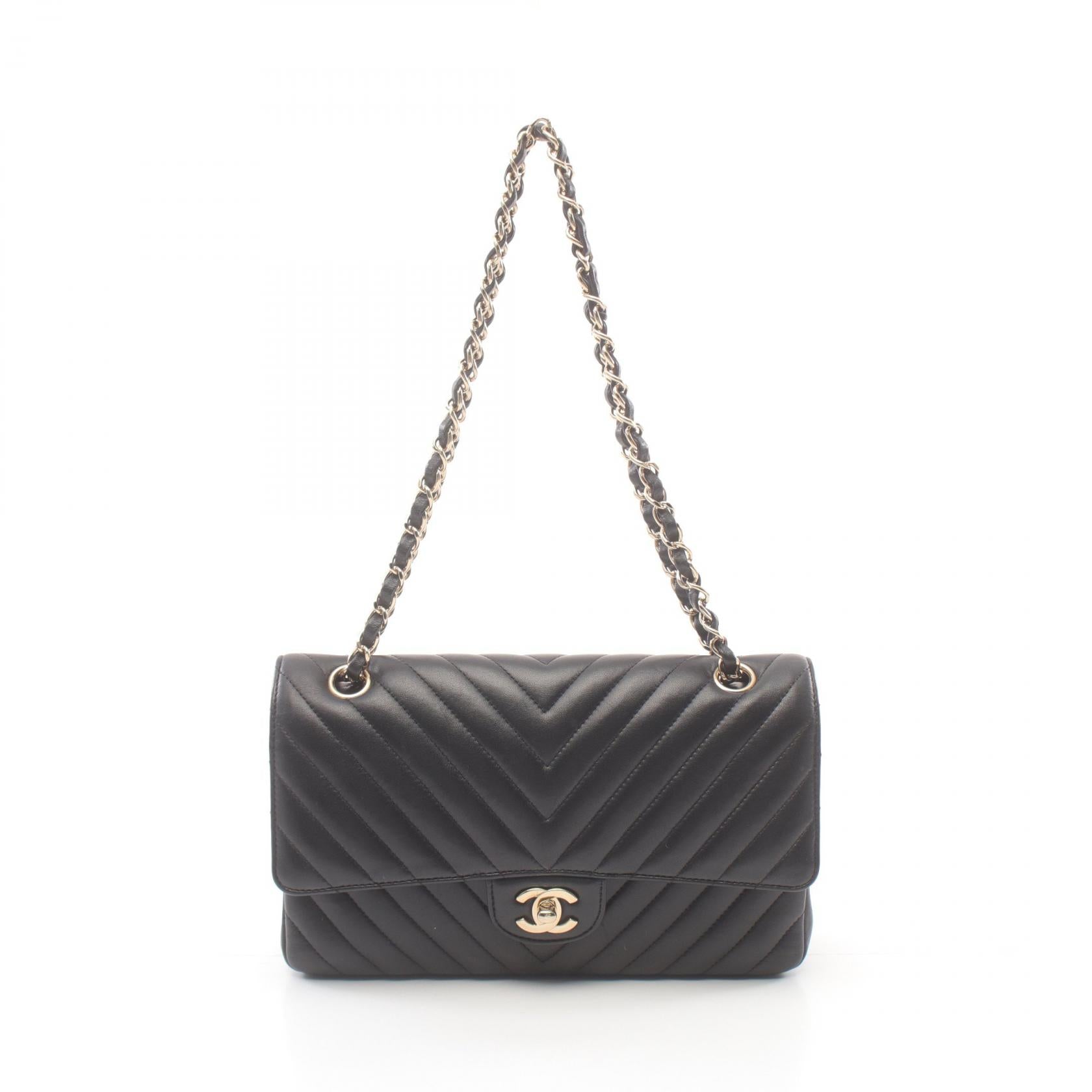 Chanel Chevron V-Stitch Lambskin Shoulder Bag A01166