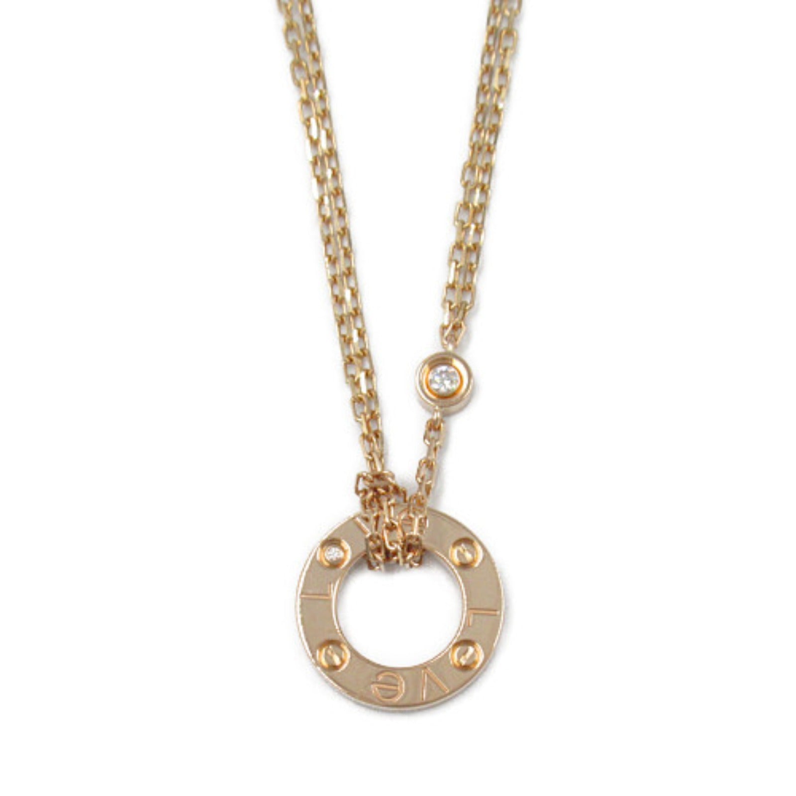 Cartier Love Diamond Necklace K18PG Pink Gold