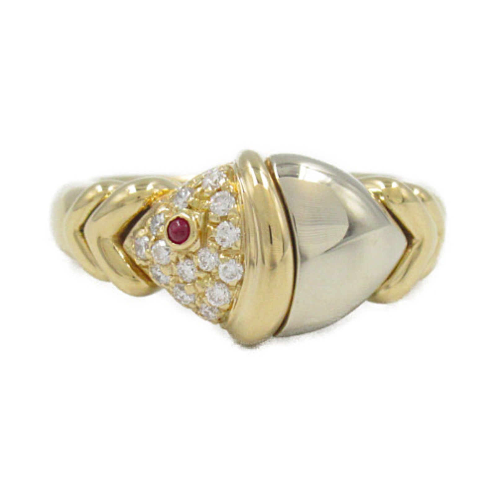 Bvlgari Naturalia Ruby Ring K18 Gold Diamond