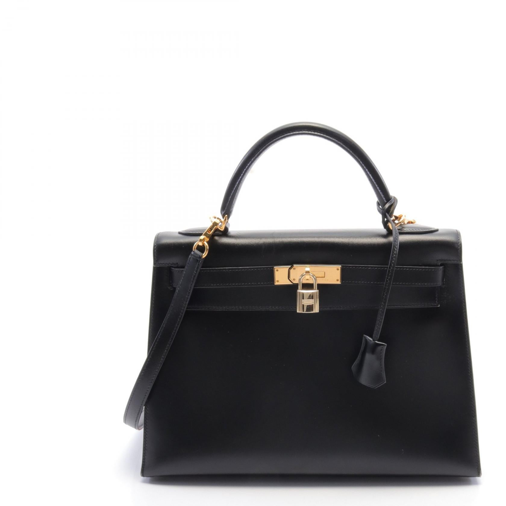 Hermes Kelly 32 Handbag Black Leather