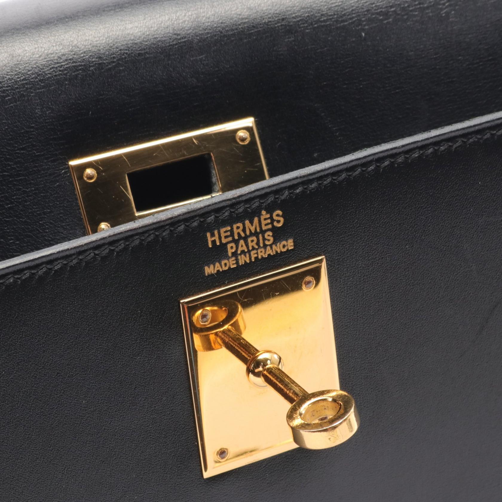 Hermes Kelly 32 Handbag Black Leather