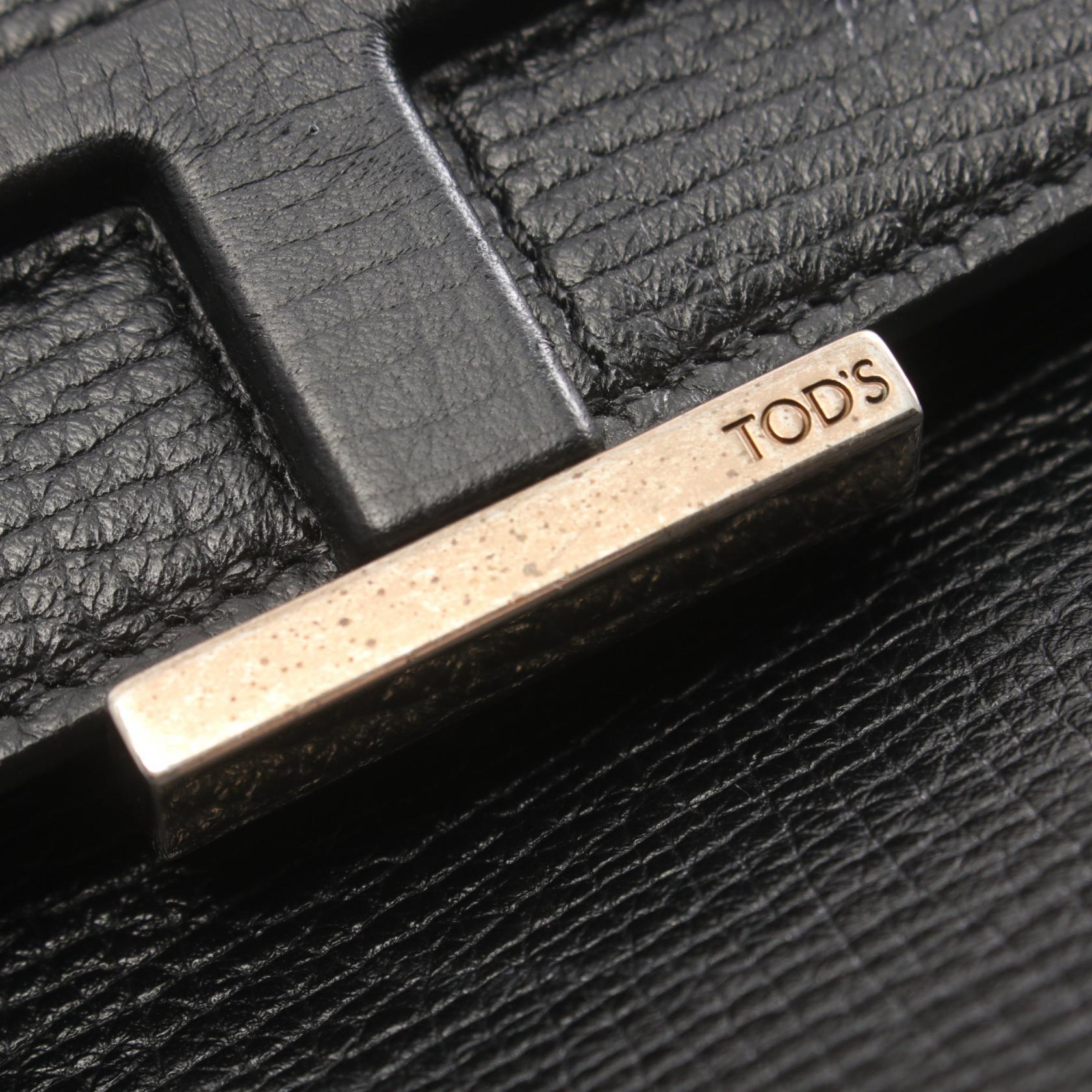 Tod's Leather T Timeless Briefcase Black