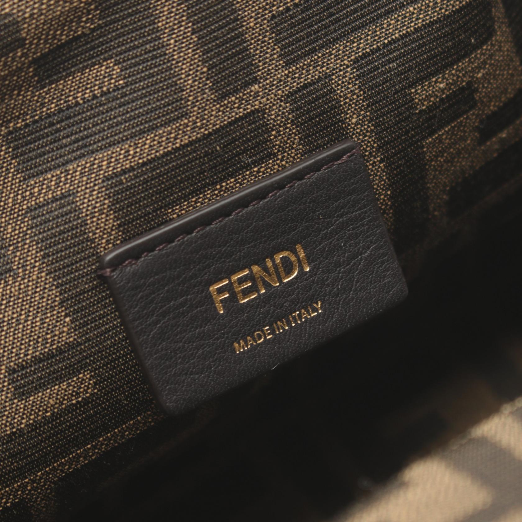 Fendi First Small Shoulder Bag Leather Fabric