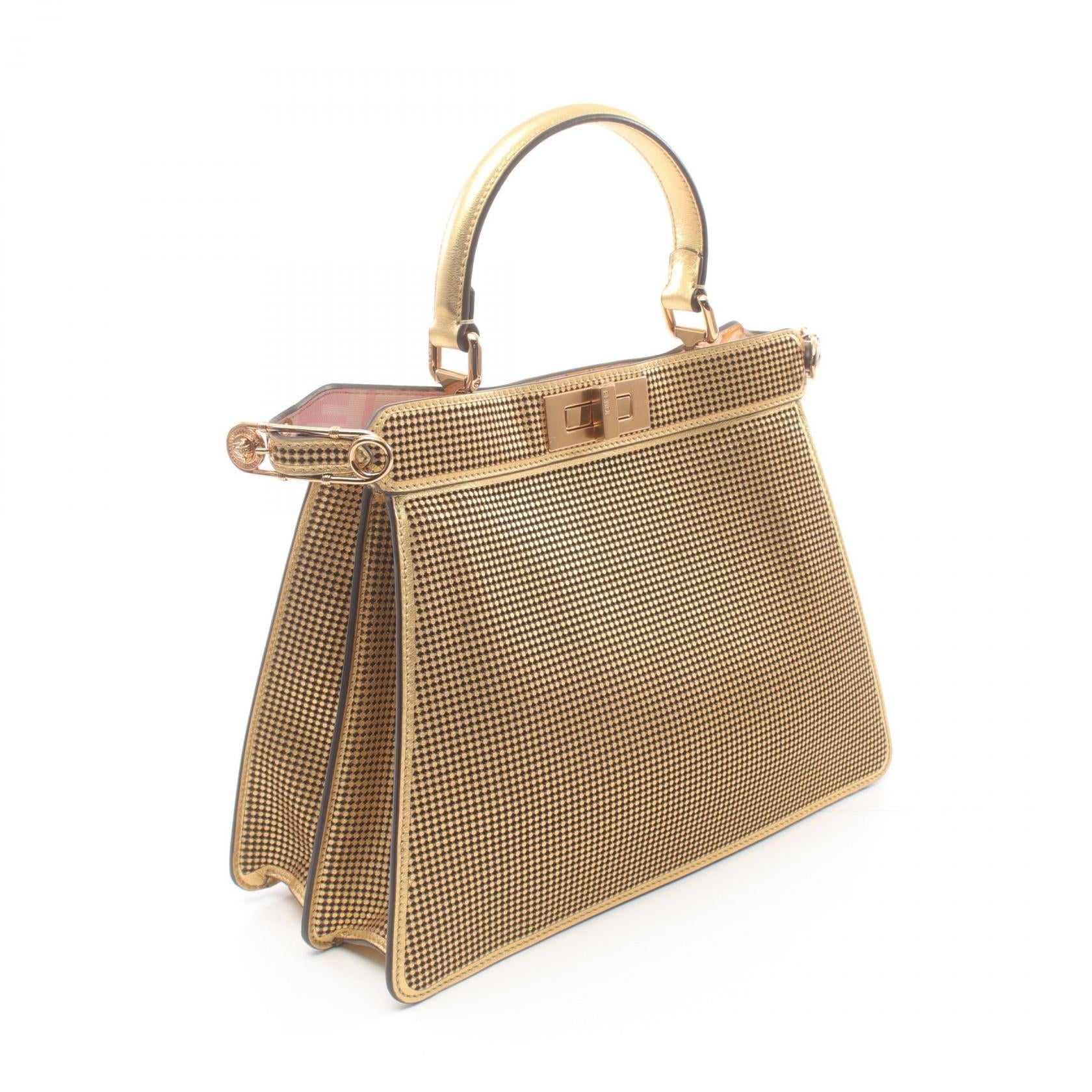 Fendi Fendace Peekaboo Medium Leather Handbag