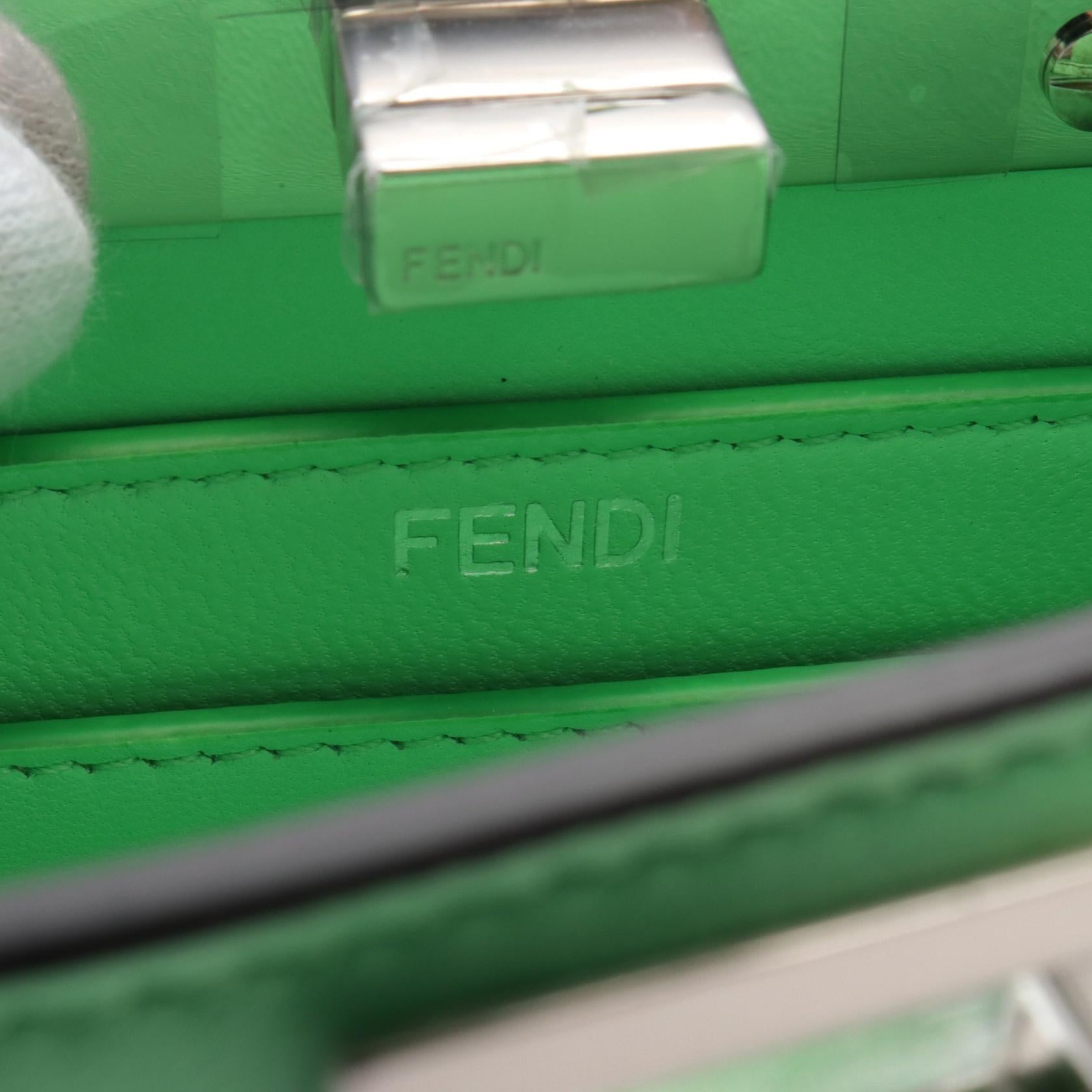 Fendi Peekaboo ISeeU Leather Handbag Green