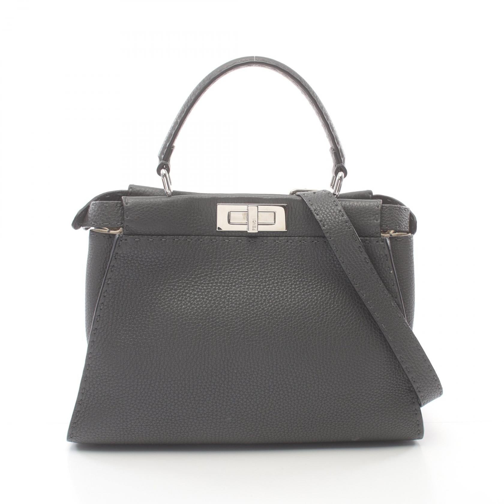 Fendi Peekaboo Regular Selleria Leather Handbag