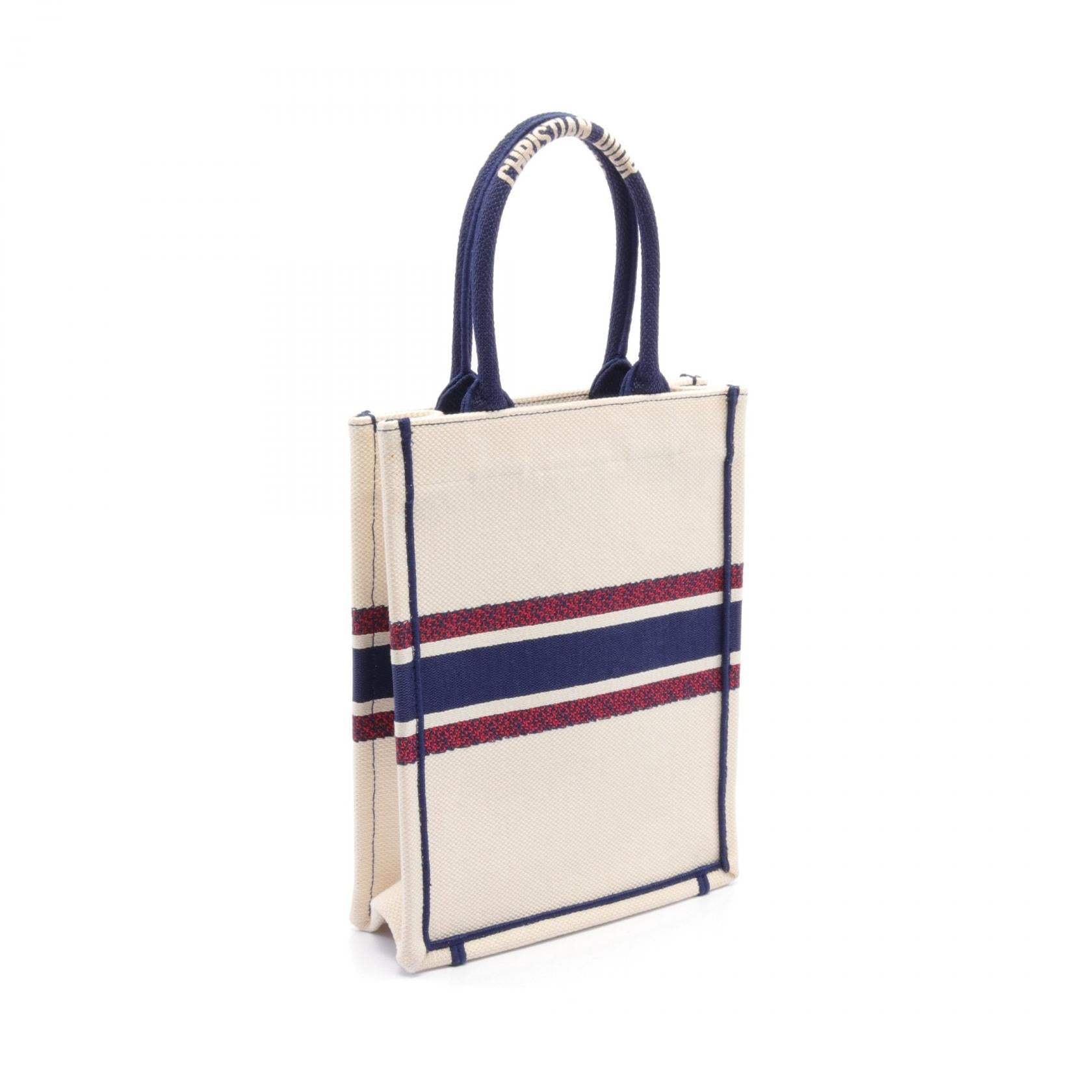 Dior Canvas Book Tote Vertical Bag