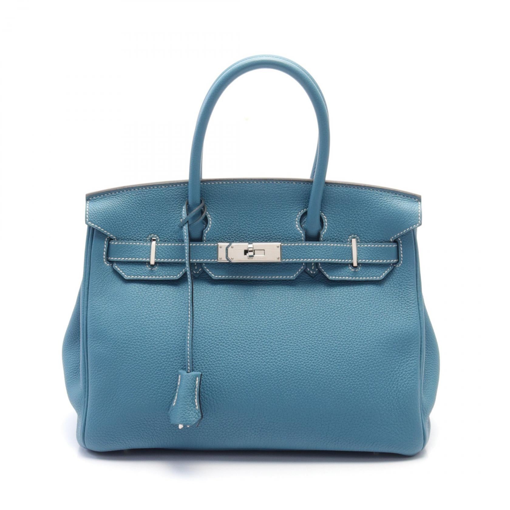 Hermes Birkin 30 Togo Handbag Blue