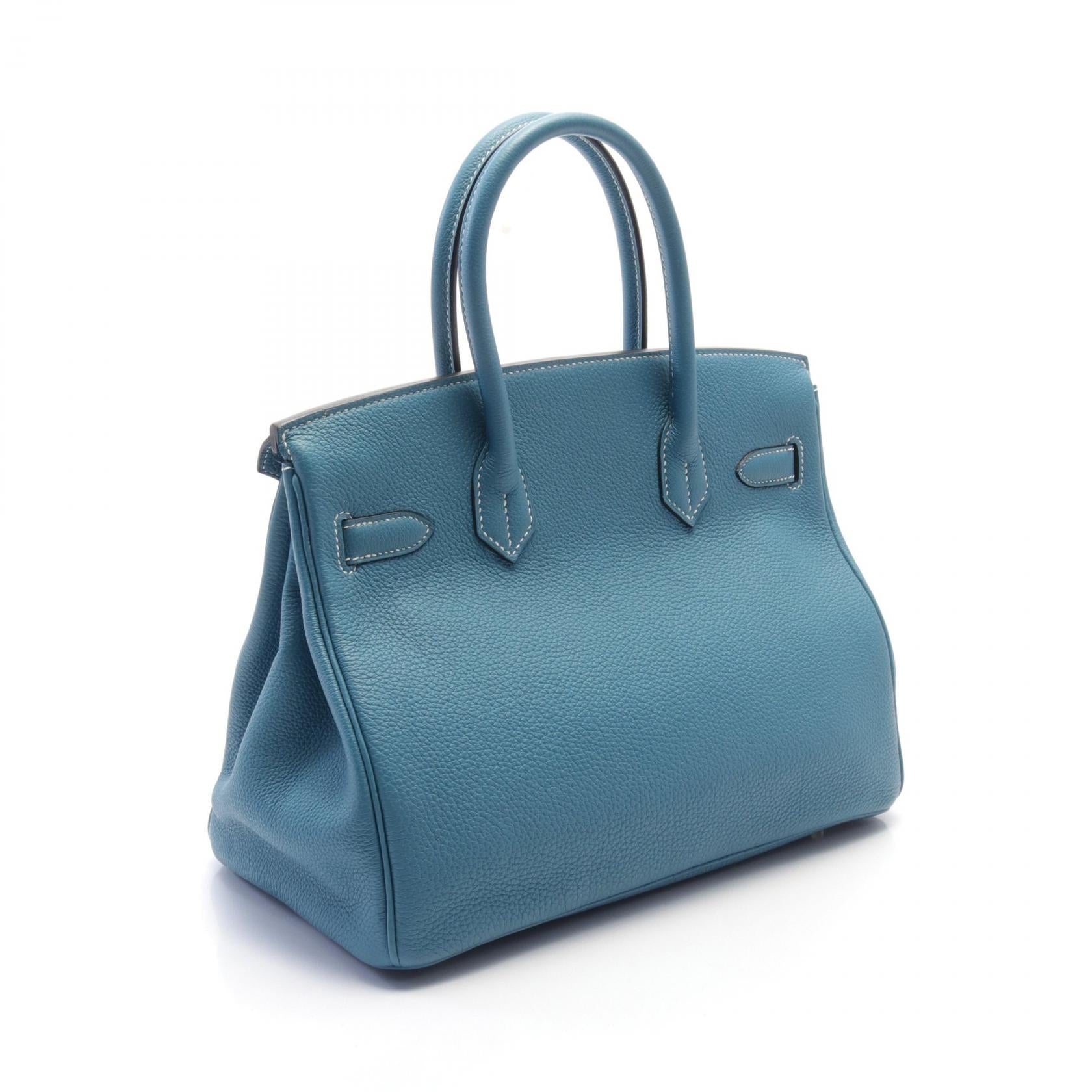 Hermes Birkin 30 Togo Handbag Blue