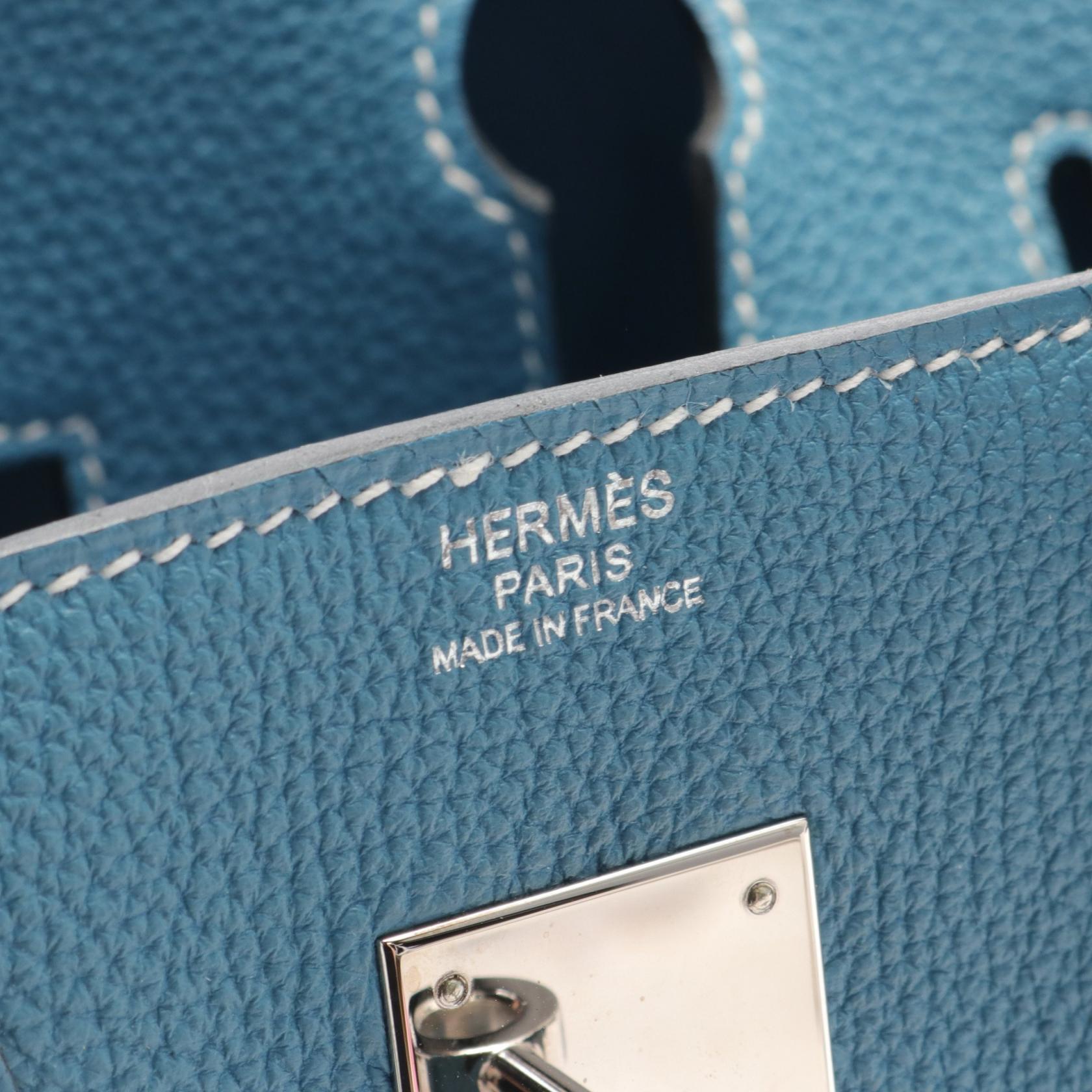 Hermes Birkin 30 Togo Handbag Blue