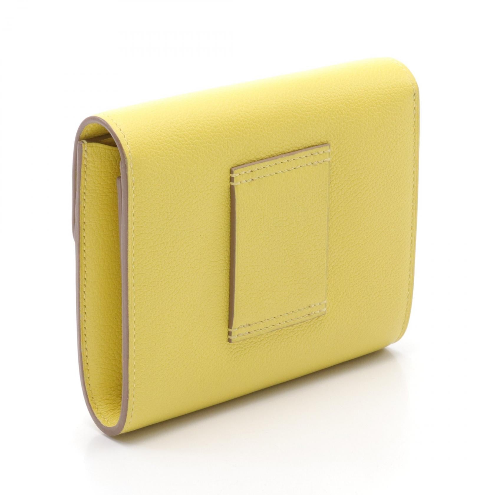 Hermes Constance Compact Bifold Wallet Yellow