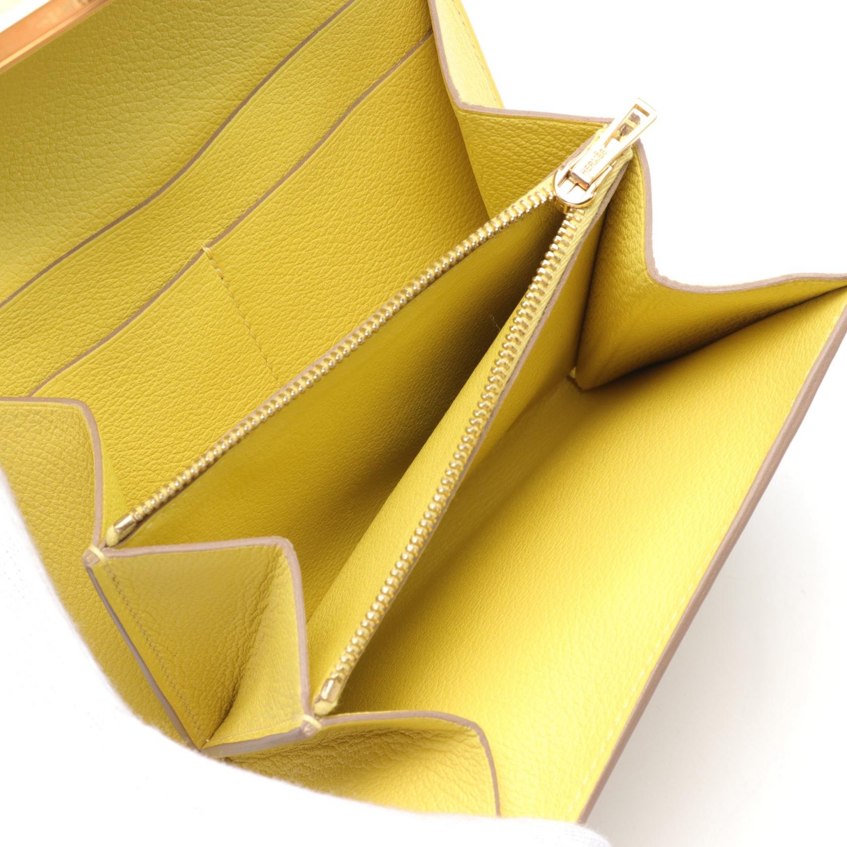 Hermes Constance Compact Bifold Wallet Yellow