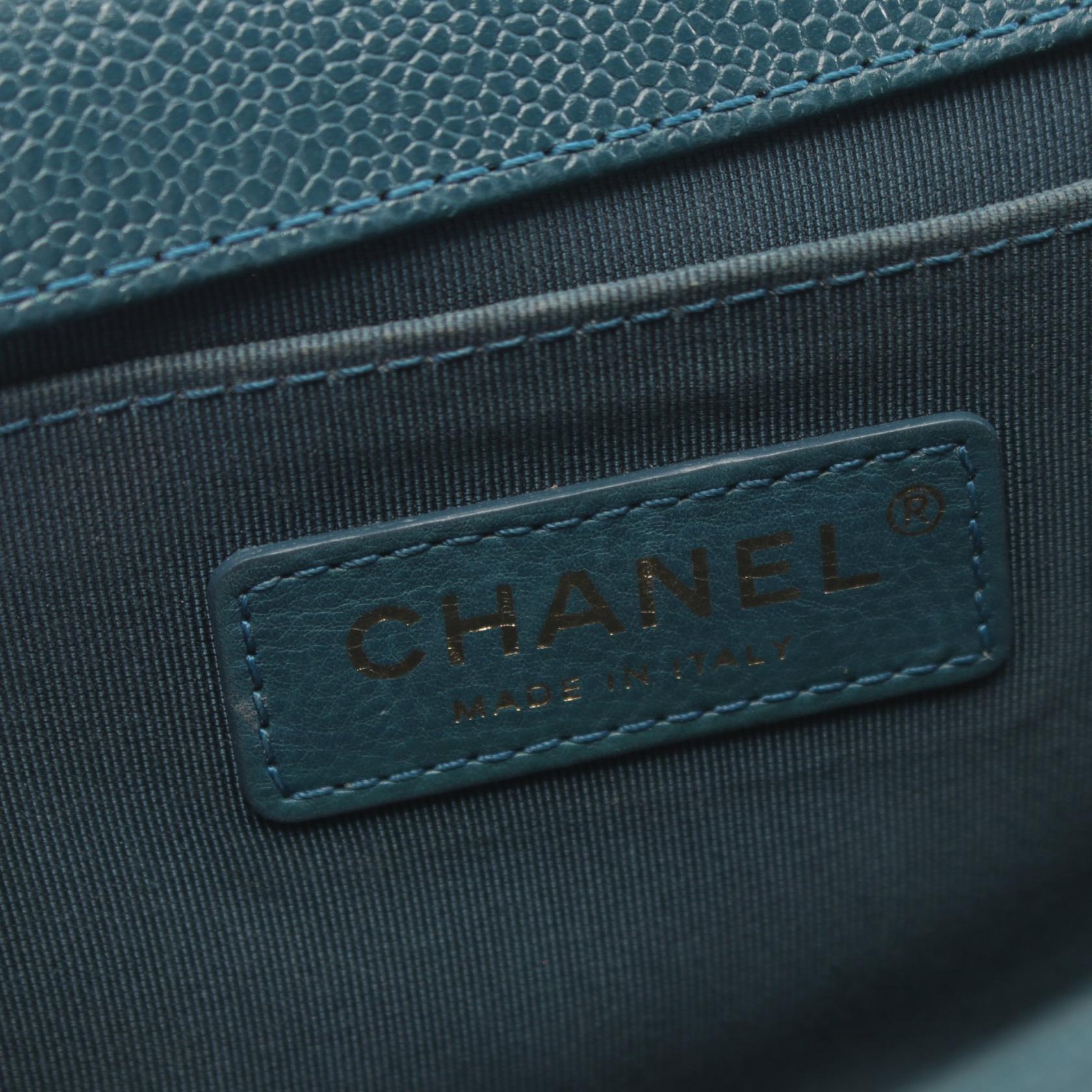 Chanel Boy Matelasse Shoulder Bag Green