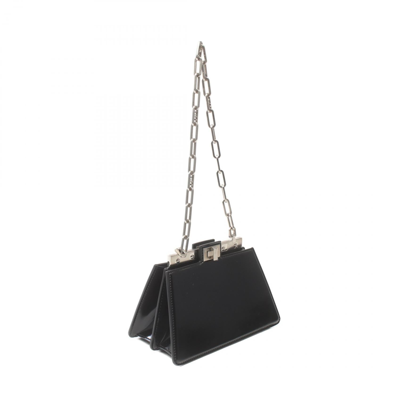 Fendi Peekaboo Mini Leather Shoulder Bag