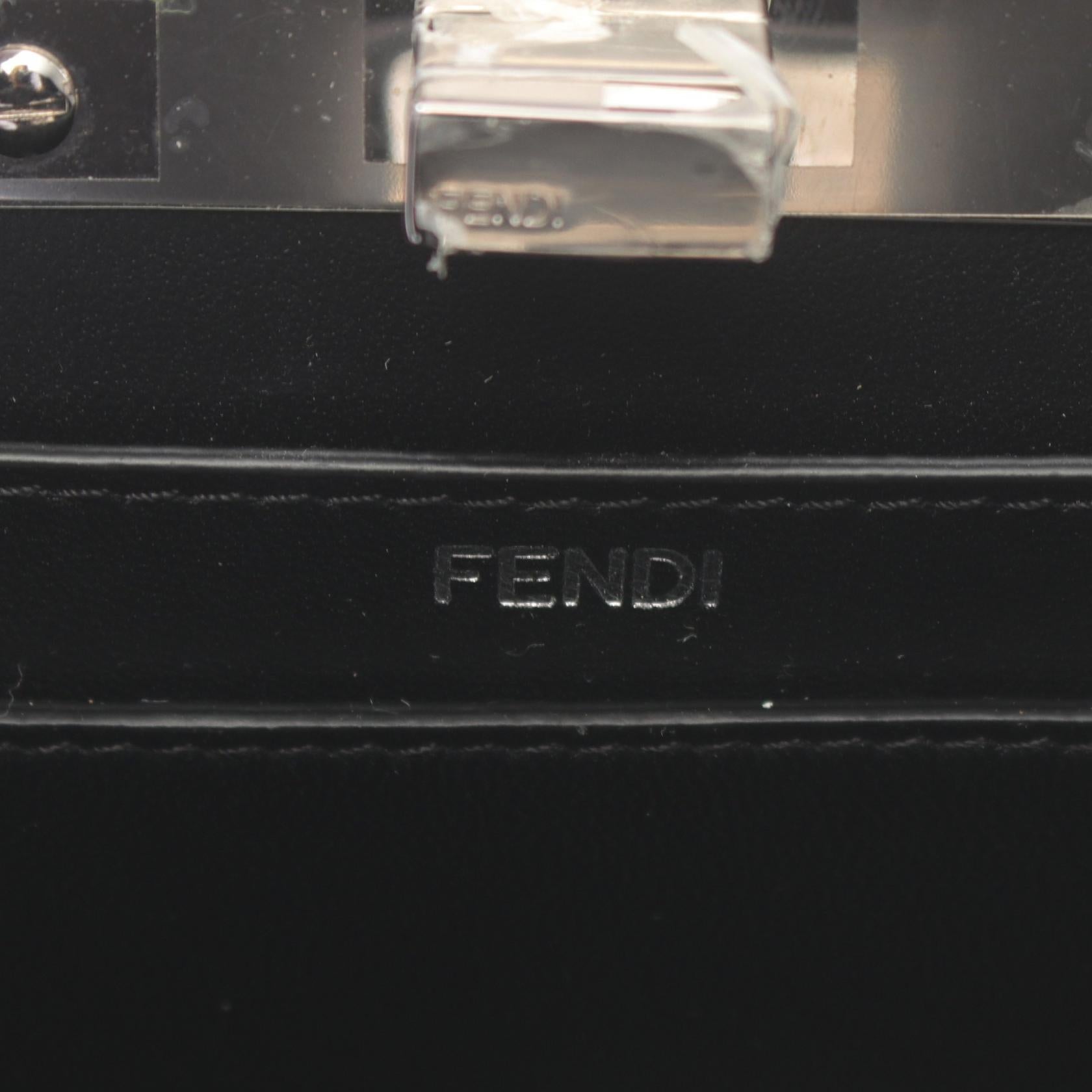 Fendi Peekaboo Mini Leather Shoulder Bag