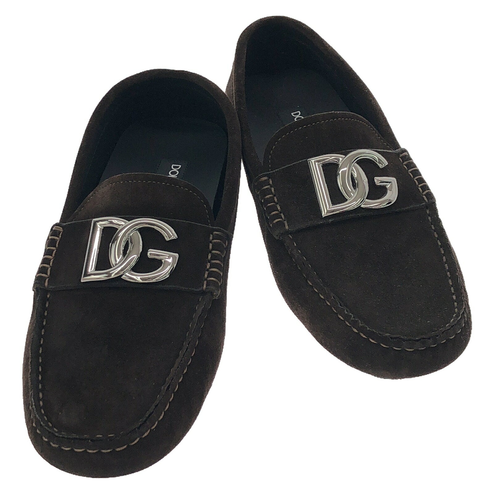 Dolce & Gabbana Suede Driver Loafers Brown